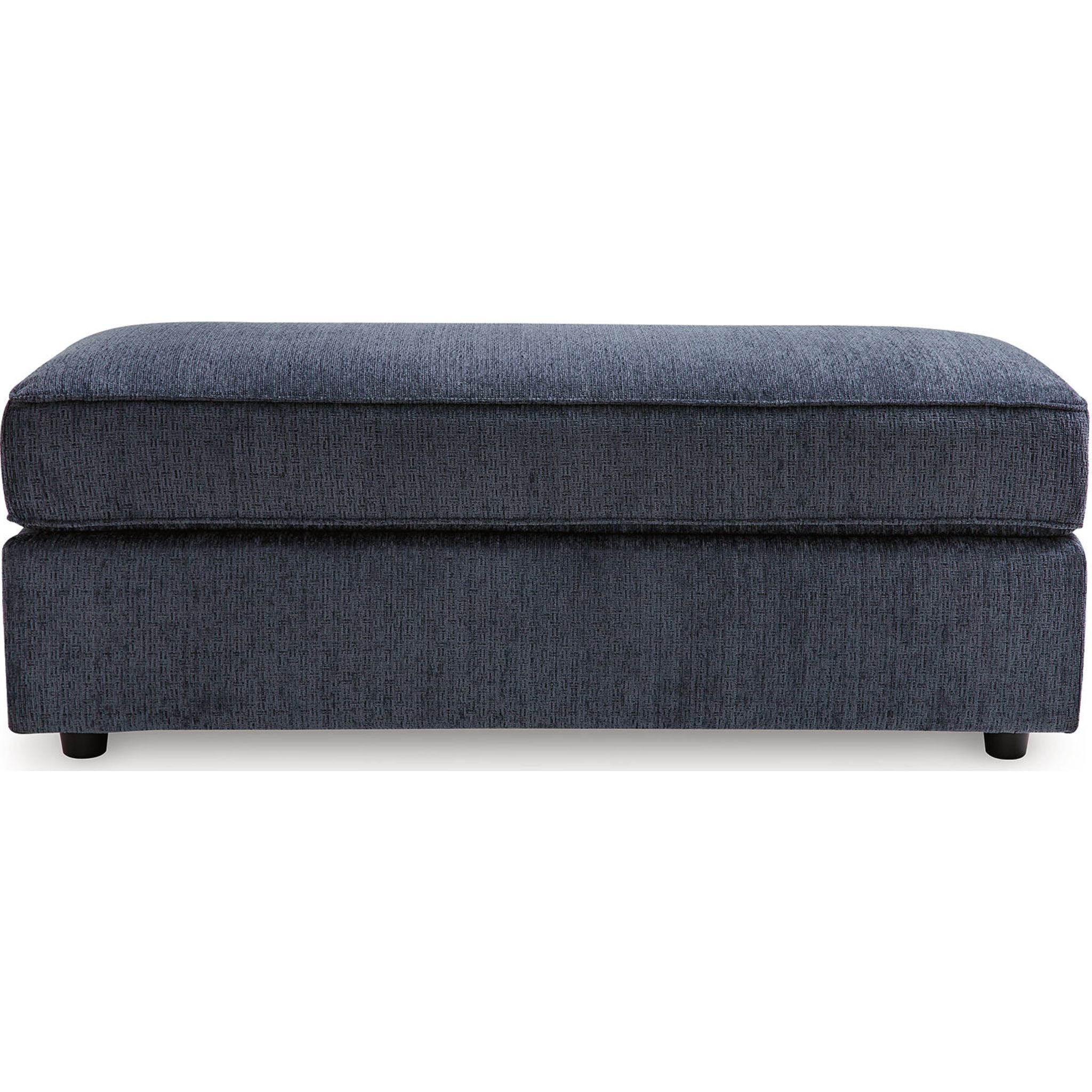 Albar Place Oversized Accent Ottoman in Cobalt Blue - Large Round Footstool Pouf with Storage for Living Room, Bedroom & Nursery Decor