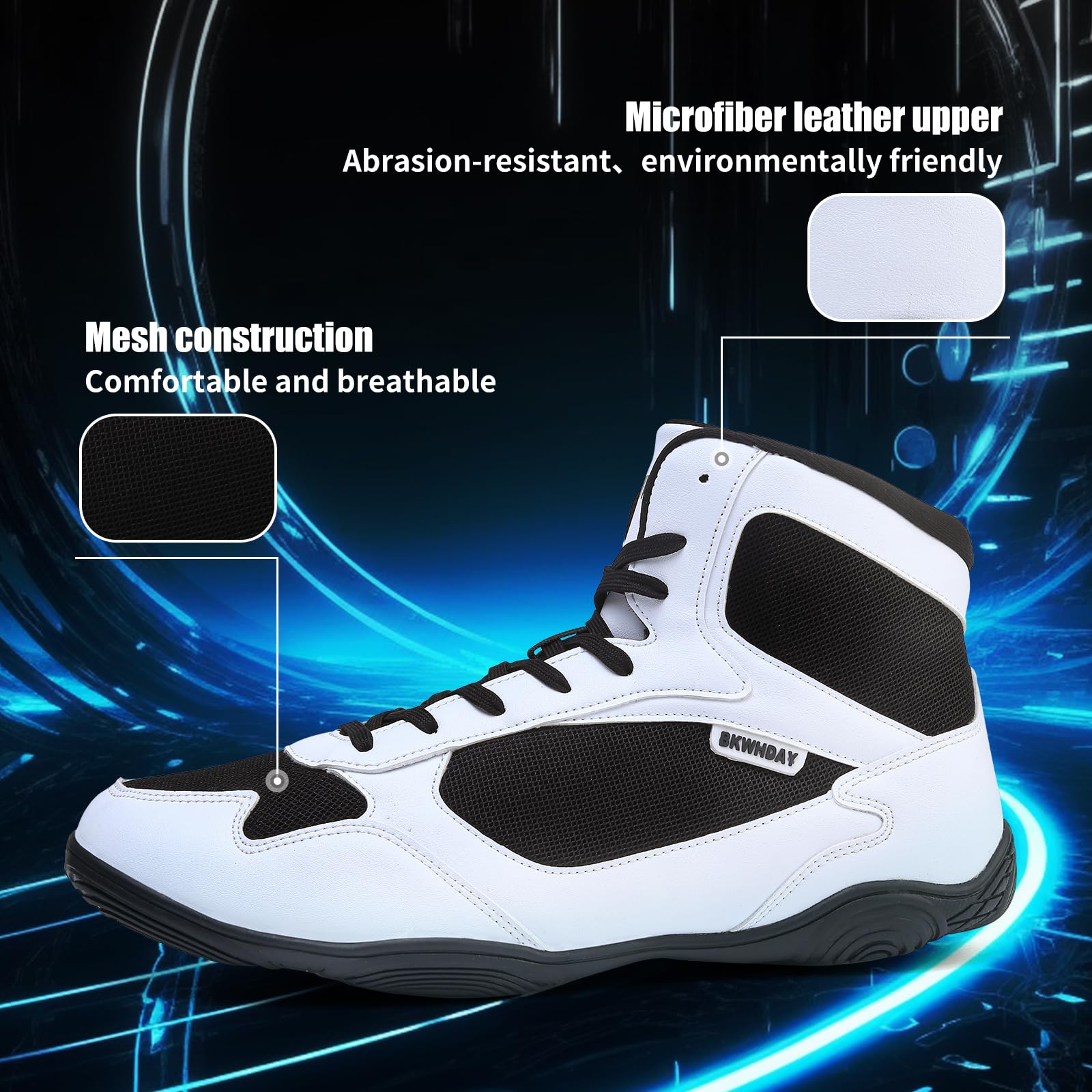 **Best Men's Wrestling Shoes - High Top Boxing & Powerlifting Boots for Fitness, Weightlifting & Pro Wrestling - Durable & Lightweight for Training & Competition**