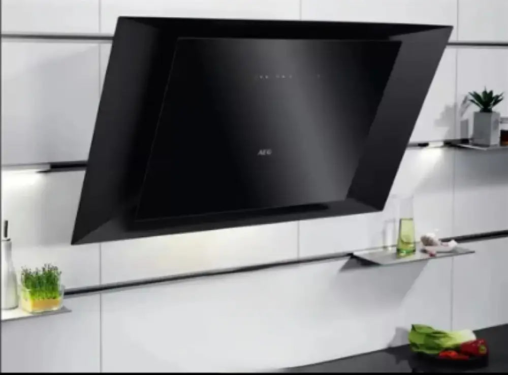 AEG DVK6981HB 90cm Black Wall Mounted Range Hood - Powerful Kitchen Exhaust Fan for Smoke & Odor Removal | Perfect for Modern Home Cooking & Grilling