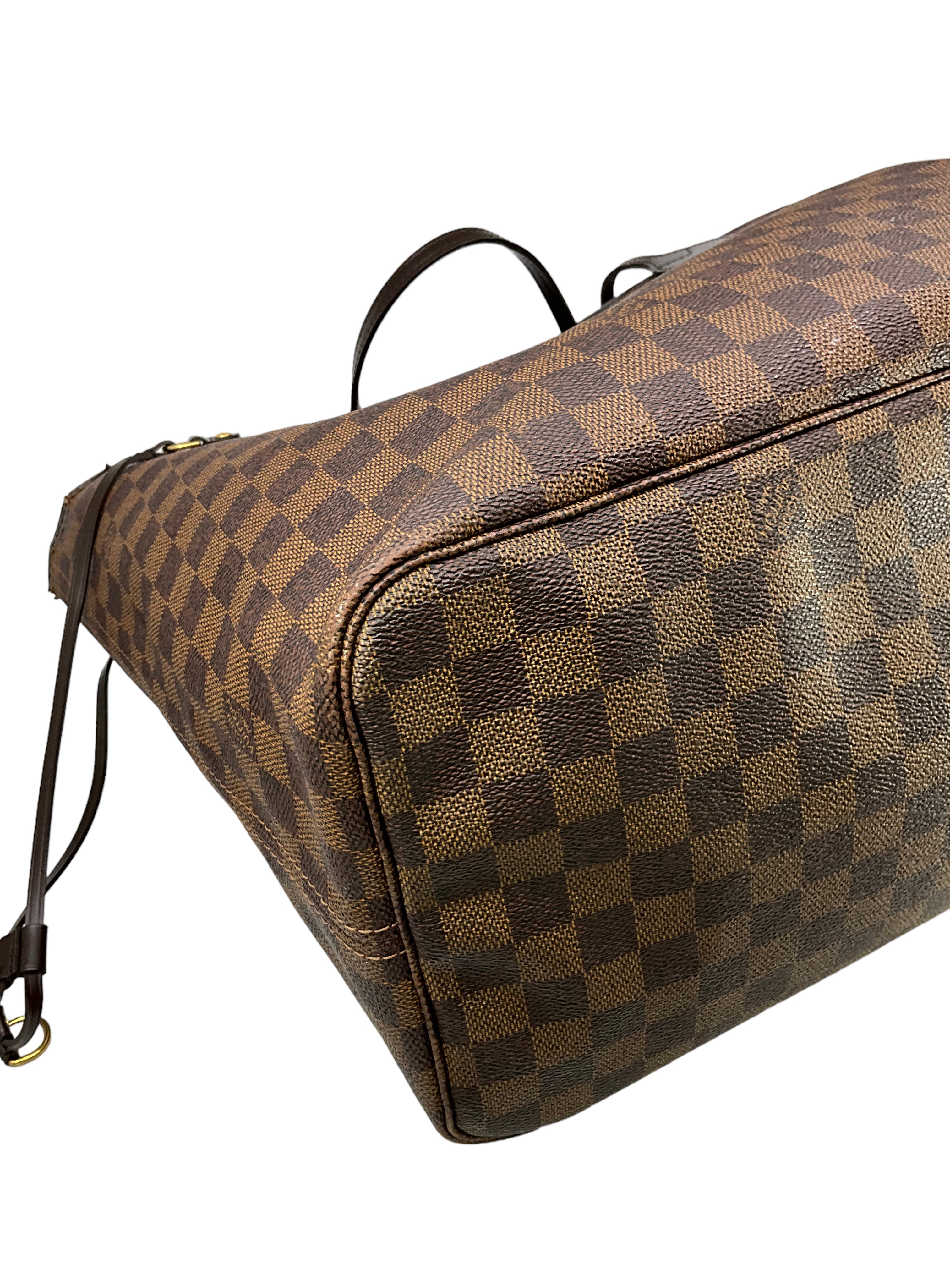 Authentic Louis Vuitton Damier Ebene Neverfull GM Tote Bag - Luxury Canvas Handbag with Leather Trim for Women | Perfect for Work, Travel & Shopping