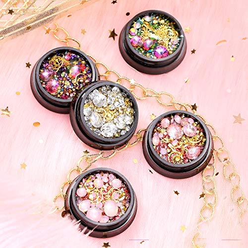 Shiny Rhinestone Nail Decorations - 3D Mixed Nail Art Gems for Manicure, Gel Polish & Nail Polish Design (D003 Style) | Perfect for DIY Nail Art, Salon Professional Use & Home Manicure