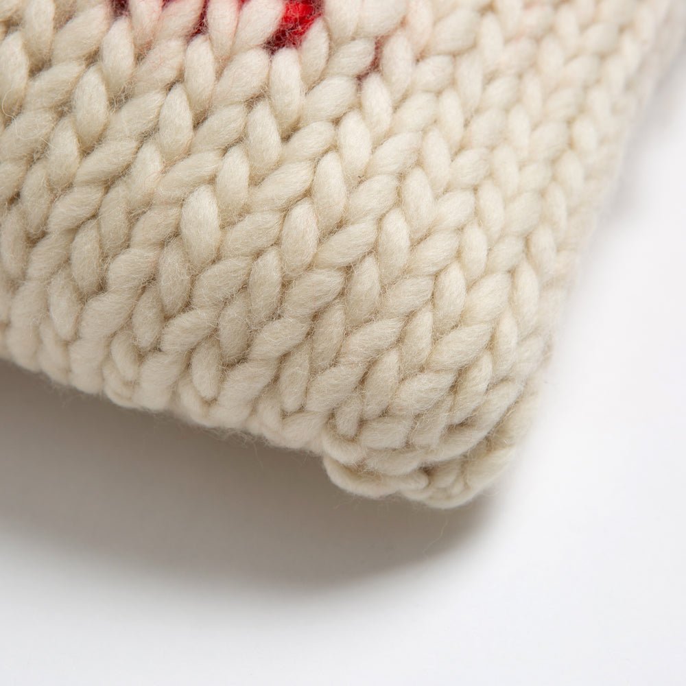 Custom Red Knitting Kit for Cushions - DIY Personalized Home Decor Gift for Knitting Enthusiasts | Perfect for Living Room, Bedroom & Craft Projects