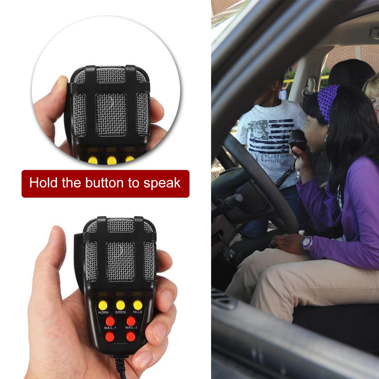5-Tone Patrol Car Siren Horn with 100W PA Speaker System & Microphone - Emergency Vehicle Siren for Police, Security, and First Responders - Ideal for Law Enforcement, Traffic Control, and Emergency Situations