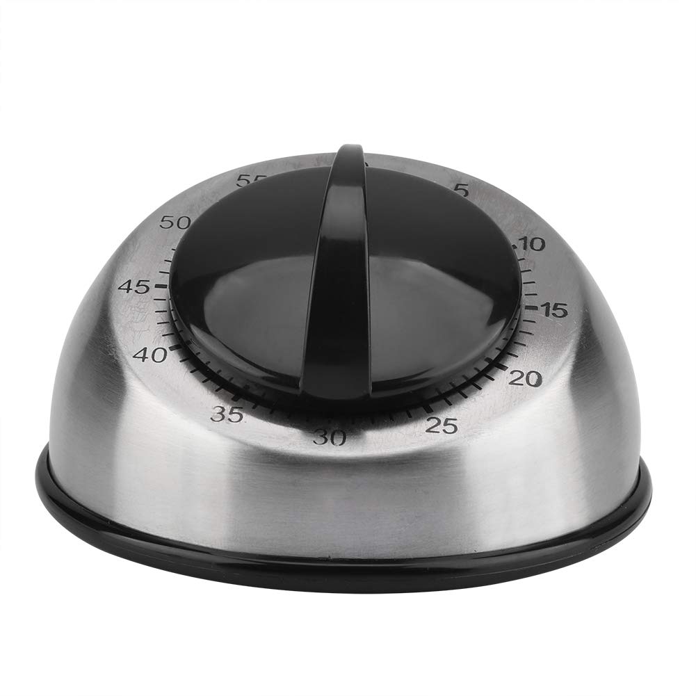 60 Minute Mechanical Kitchen Timer - Stainless Steel Wind-Up Analog Cooking Timer for Baking, Grilling, and Food Prep | Perfect for Home & Professional Kitchens