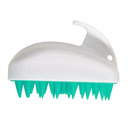 Reusable Hair Washing Brush with Soft Silicone Bristles - Gentle Scalp Massager for Shower & Bath - Compatible with Adults (White) | Perfect for Relaxing Head Massage & Hair Styling at Home