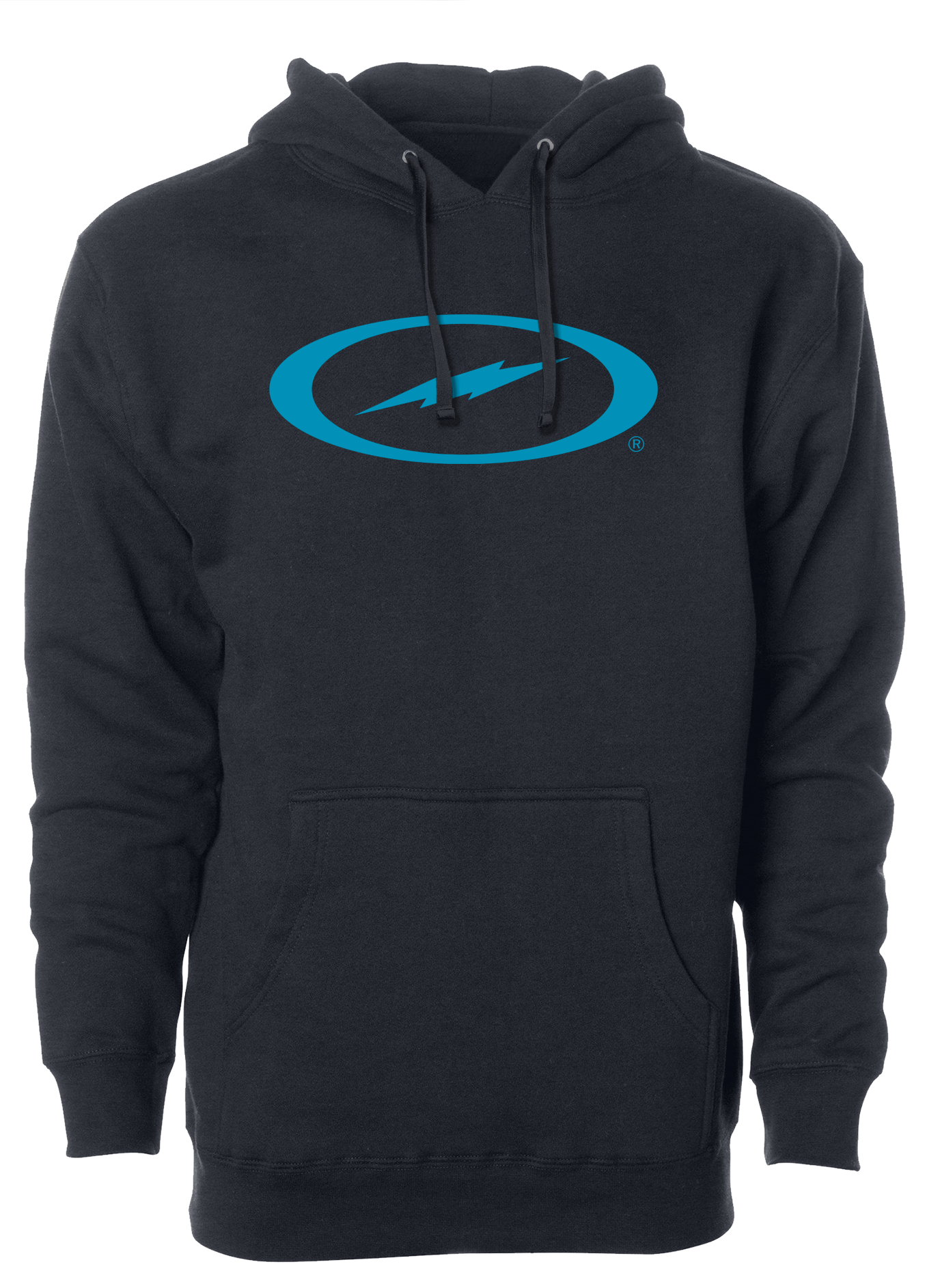 Storm Oval Bolt Logo Hoodie - Electric Blue Pullover Sweatshirt for Men & Women | Streetwear Fashion, Casual Wear, Gym & Outdoor Activities