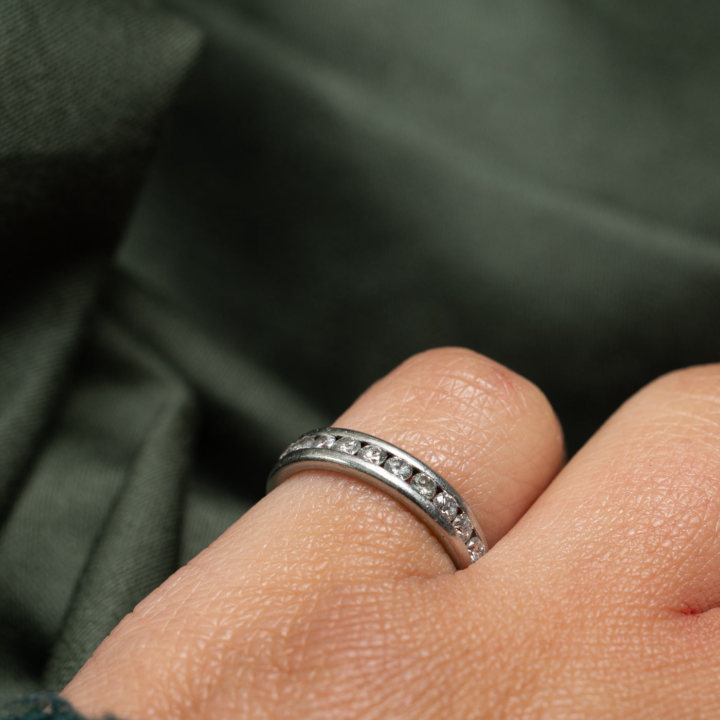 Platinum Semi Eternity Diamond Ring 0.39ctw Size 5.25 - Perfect for Engagement, Anniversary & Wedding Gifts