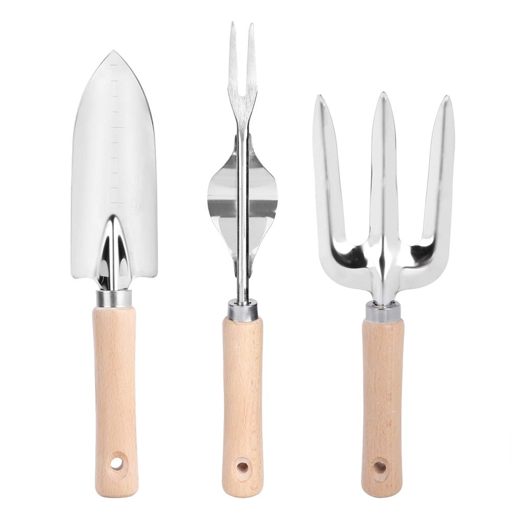 **3-Piece Stainless Steel Garden Tool Set - Ergonomic Shovel, Trowel & Rake for Digging, Planting & Weeding | Durable Gardening Hand Tools for Flowers, Plants & Outdoor Use | Perfect Gardening Gift for Enthusiasts**    *(Use Cases: Ideal for home gardening, landscaping, flower beds, vegetable patches, and outdoor planting projects.)*