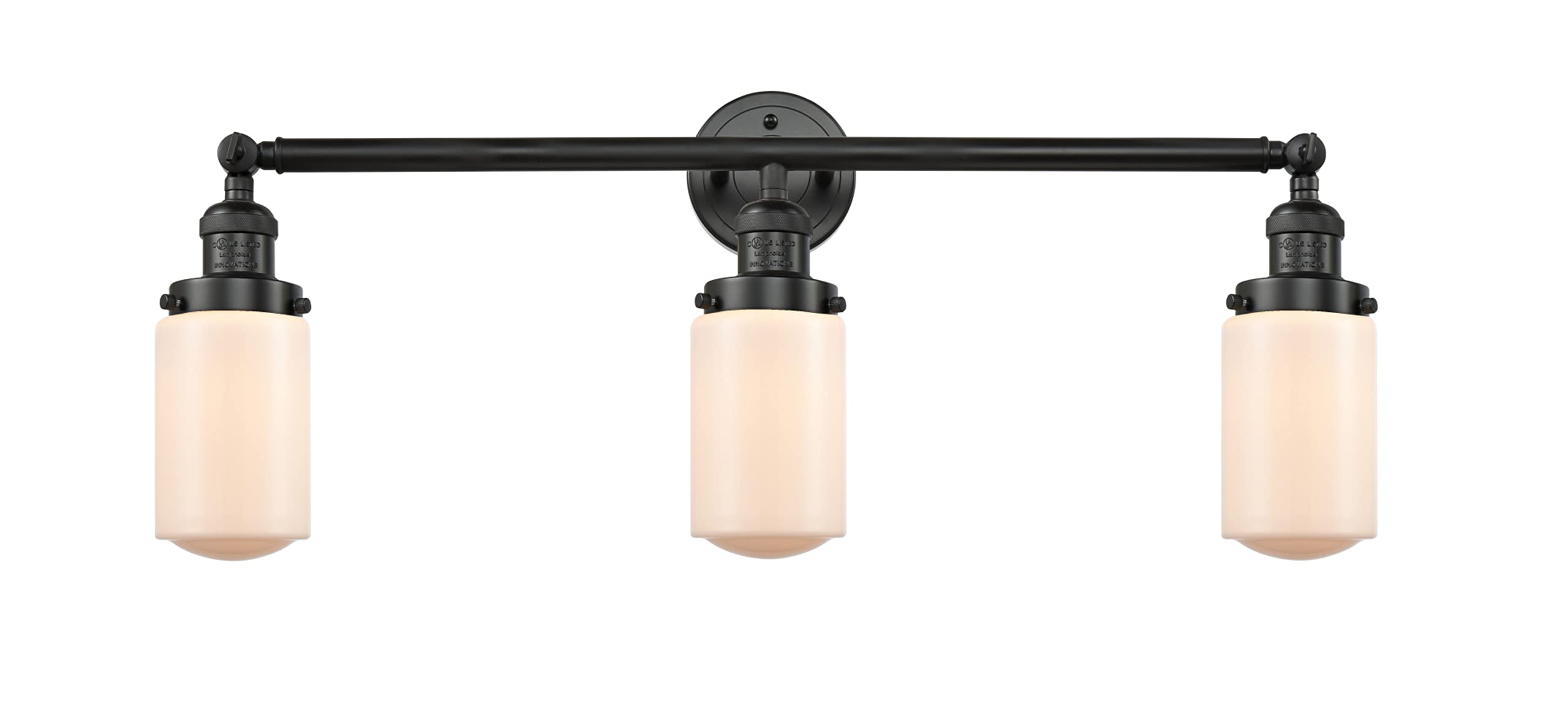Franklin Restoration 3-Light Bathroom Vanity Fixture in Black - Modern Elegance for Bathroom Lighting & Decor | Perfect for Master Bath, Guest Bath & Powder Room Makeovers
