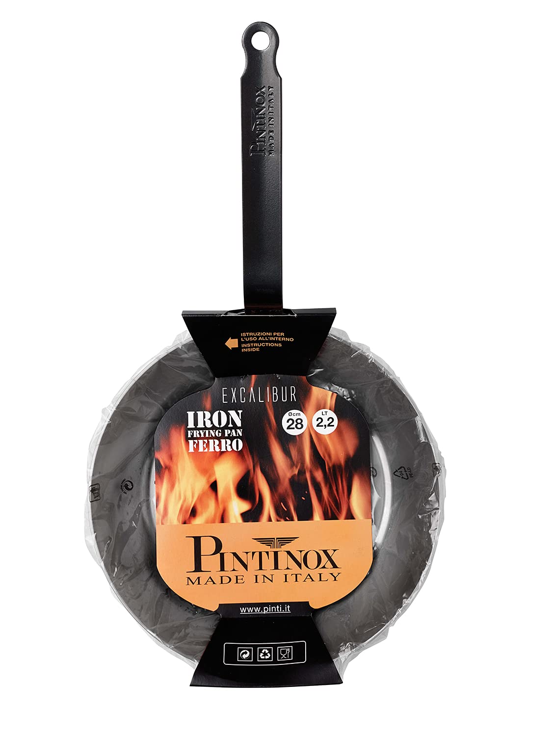 PINTINOX Excalibur Series Conical Wok - 34cm Italian Cast Iron Induction Compatible - Perfect for Stir-Frying, Sautéing & Asian Cooking