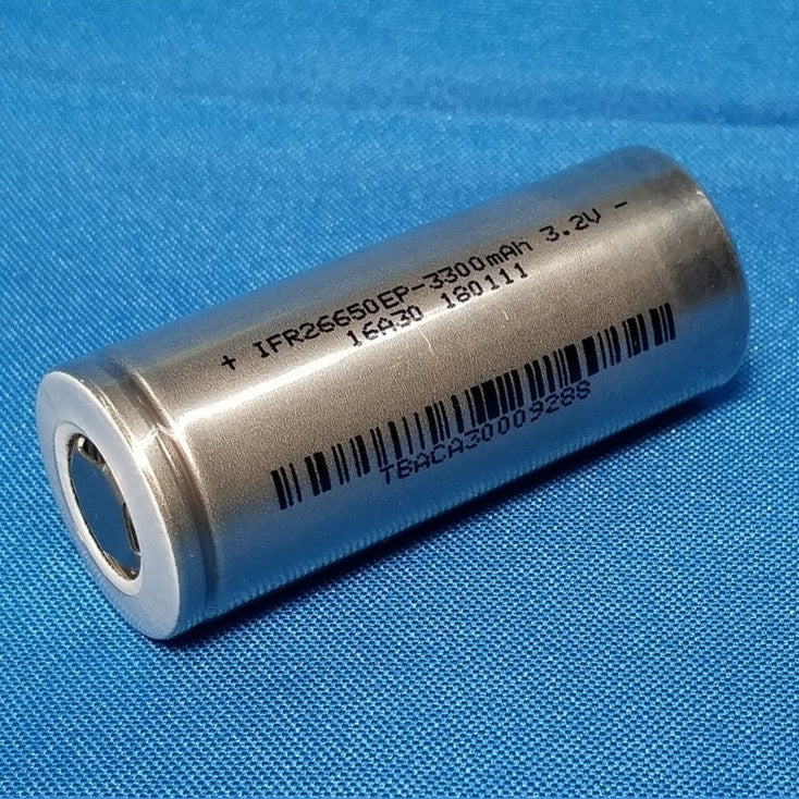 26650 3.2V 3300mAh LiFePO4 Rechargeable Battery - 2C Discharge Rate - 4 Pack for Solar Power Systems, Electric Vehicles & DIY Projects