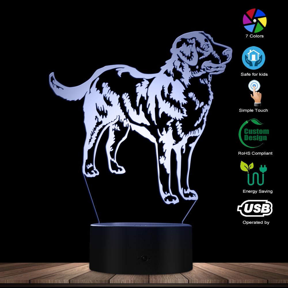 3D Swiss Bernese Mountain Dog LED Night Light - Modern Pet-Themed Home Decor for Bedroom, Nursery & Living Room - Cute Puppy Sleep Light for Kids & Dog Lovers