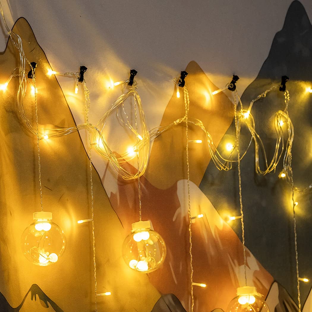 HOOUU Q-Hanger 20 Pack LED Screw Hooks for Christmas Lights - Indoor/Outdoor Fairy Light Hangers with String Lights for Holiday Decor, New Year Party, Garden & Home Decoration
