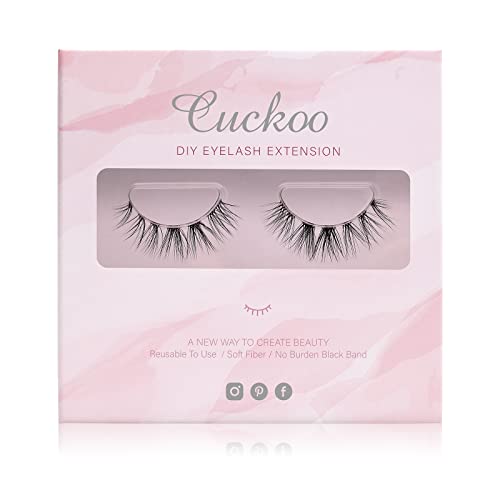 Cuckoo DIY Eyelash Extension Kit - 3 Pairs of 3D Volume Cluster Lashes with Wispy Effect | Professional Glue Bonded Individual Lashes for Natural Look & Comfortable Wear | Perfect for Daily Use, Special Occasions & Makeup Artists