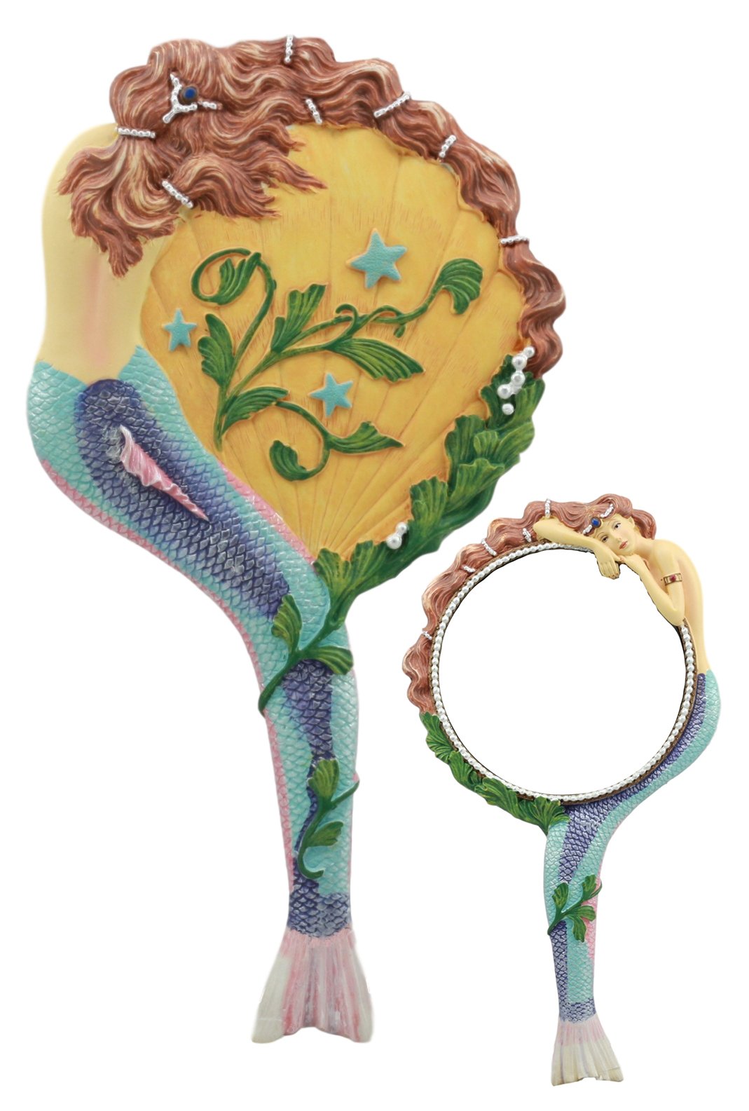 Ebros Colorful Sirens of The Seas Lady of The Lake Mermaid Hand Mirror - 11