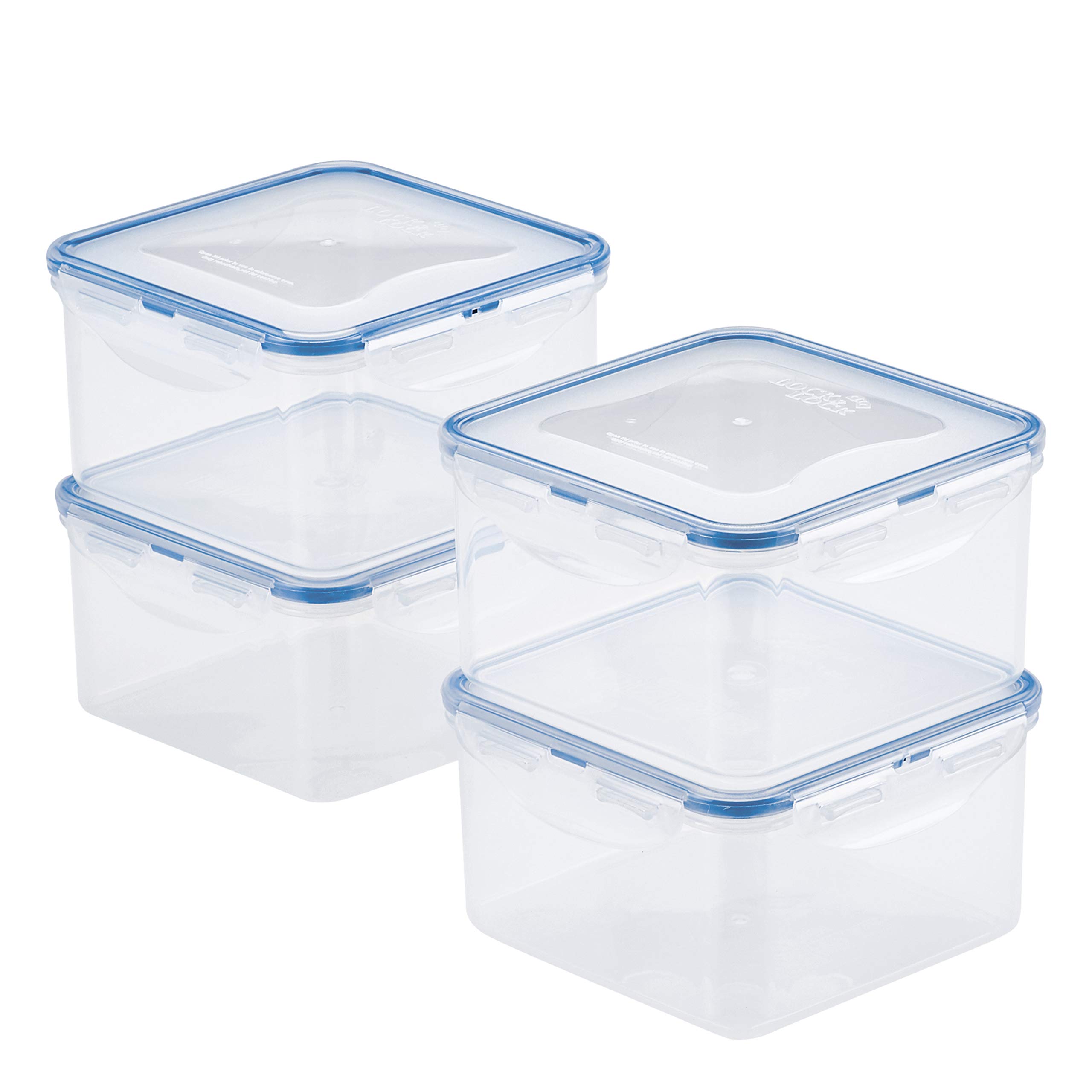 LOCK & LOCK 4-Piece Clear Food Storage Container Set | Airtight Kitchen Organization for Meal Prep, Leftovers & Pantry Storage