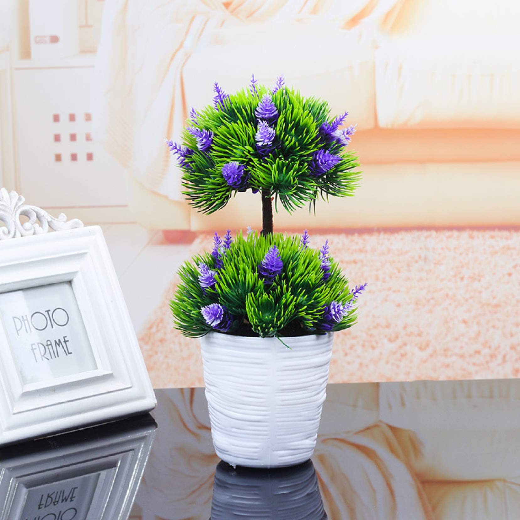 KKONION Artificial Bonsai Tree - Realistic Fake Plant for Home & Office Decor, Low Maintenance Indoor Potted Plant for Desk, Bathroom, Living Room | Perfect Zen Decor for Meditation Spaces & Asian-Themed Interiors
