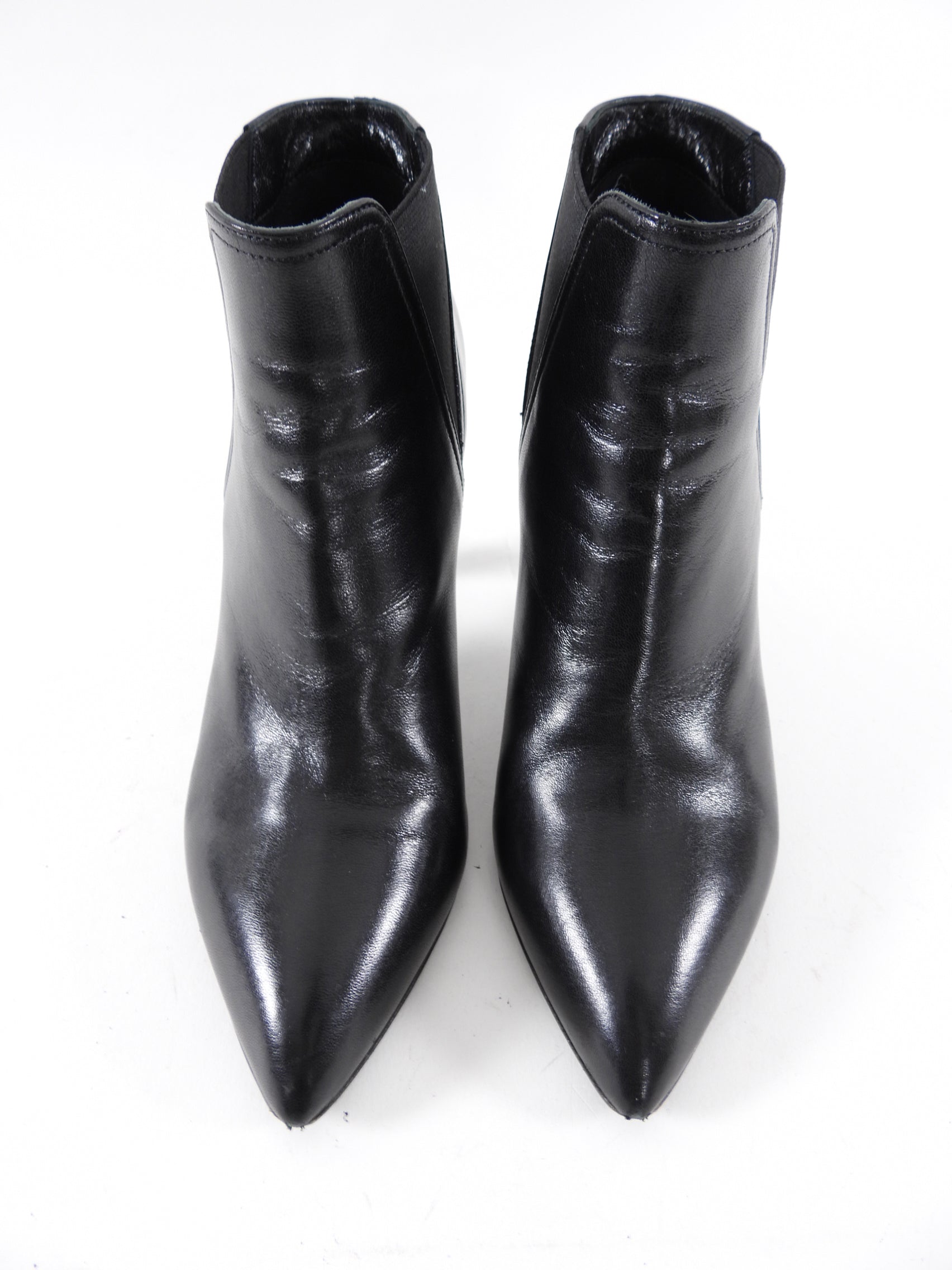 Celine Black Leather Heel Ankle Boots for Women - Stylish Chunky Heel Booties for Fall & Winter - Perfect for Office, Party & Night Out