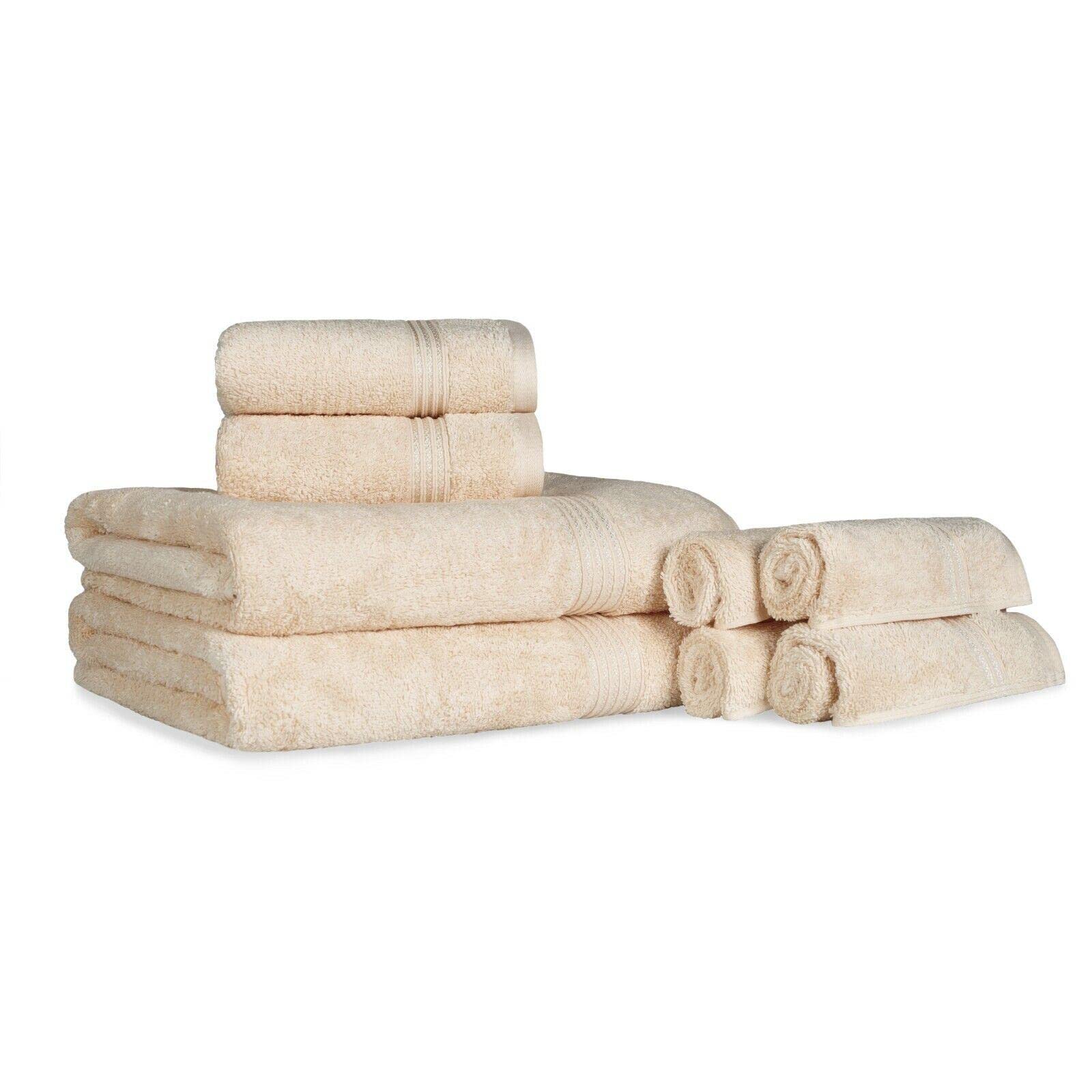 8-Piece Luxury Towel Set - Soft Bath, Hand, Face & Washcloths for Bathroom, Spa & Beach | Premium Cotton Towels for Home, Hotel & Travel