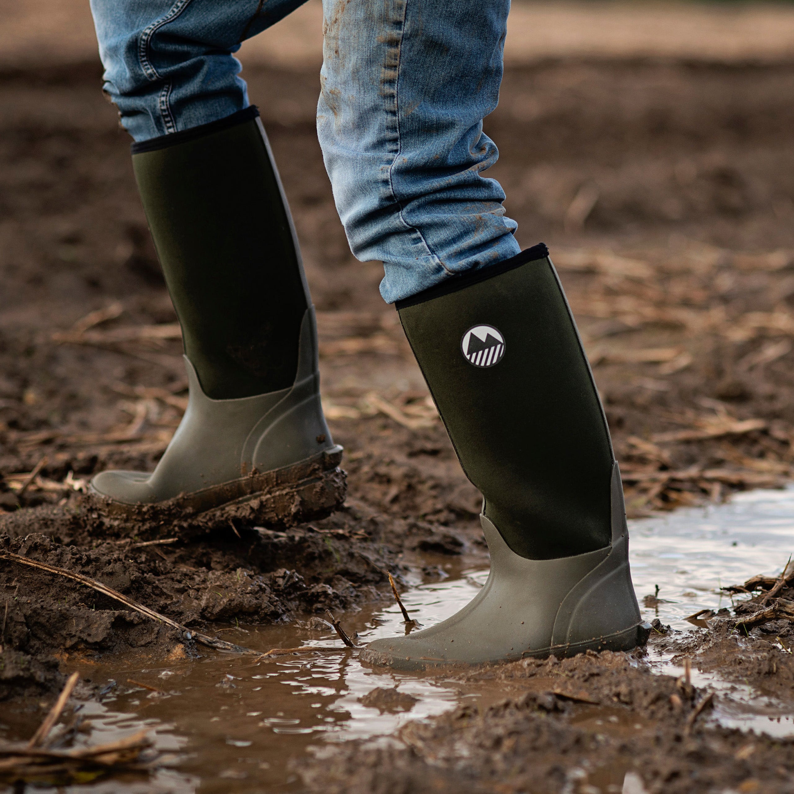 Men's Rydal Neoprene Wellington Boots - Waterproof Rubber Rain Boots for Fishing, Hunting & Outdoor Activities - Comfortable Slip-On Ankle Boots for Men