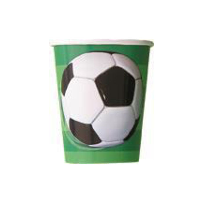 Soccer Themed Paper Cups - 8 Pack | Disposable Party Cups for Sports Events, Birthday Parties & BBQs