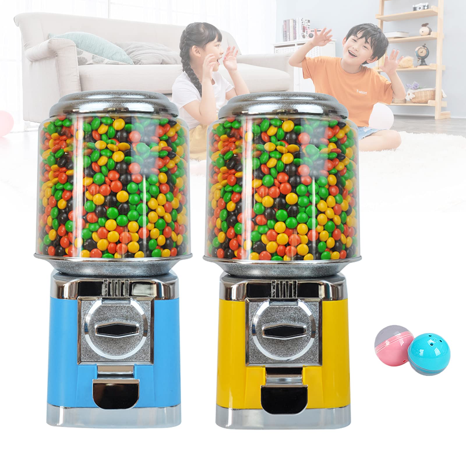 Commercial Mini Candy Vending Machine - Automatic 32mm Candy & Chocolate Bean Dispenser - Toy Vending Machine (Blue) - Perfect for Retail Stores, Arcades & Birthday Parties