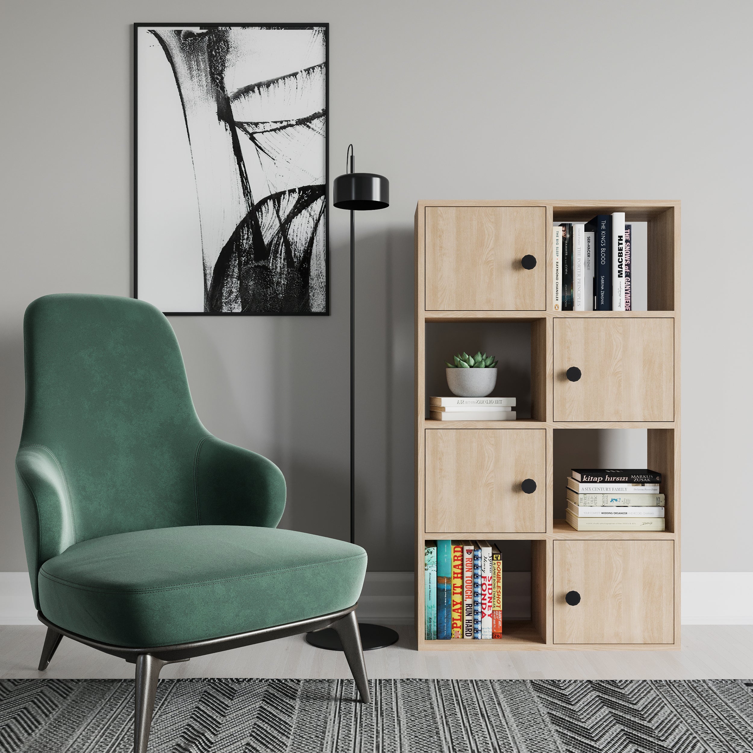 Modern Wooden Bookcase with 5 Shelves - Sturdy Storage for Books, Decor & Office Supplies - Perfect for Home, Office & Library Organization