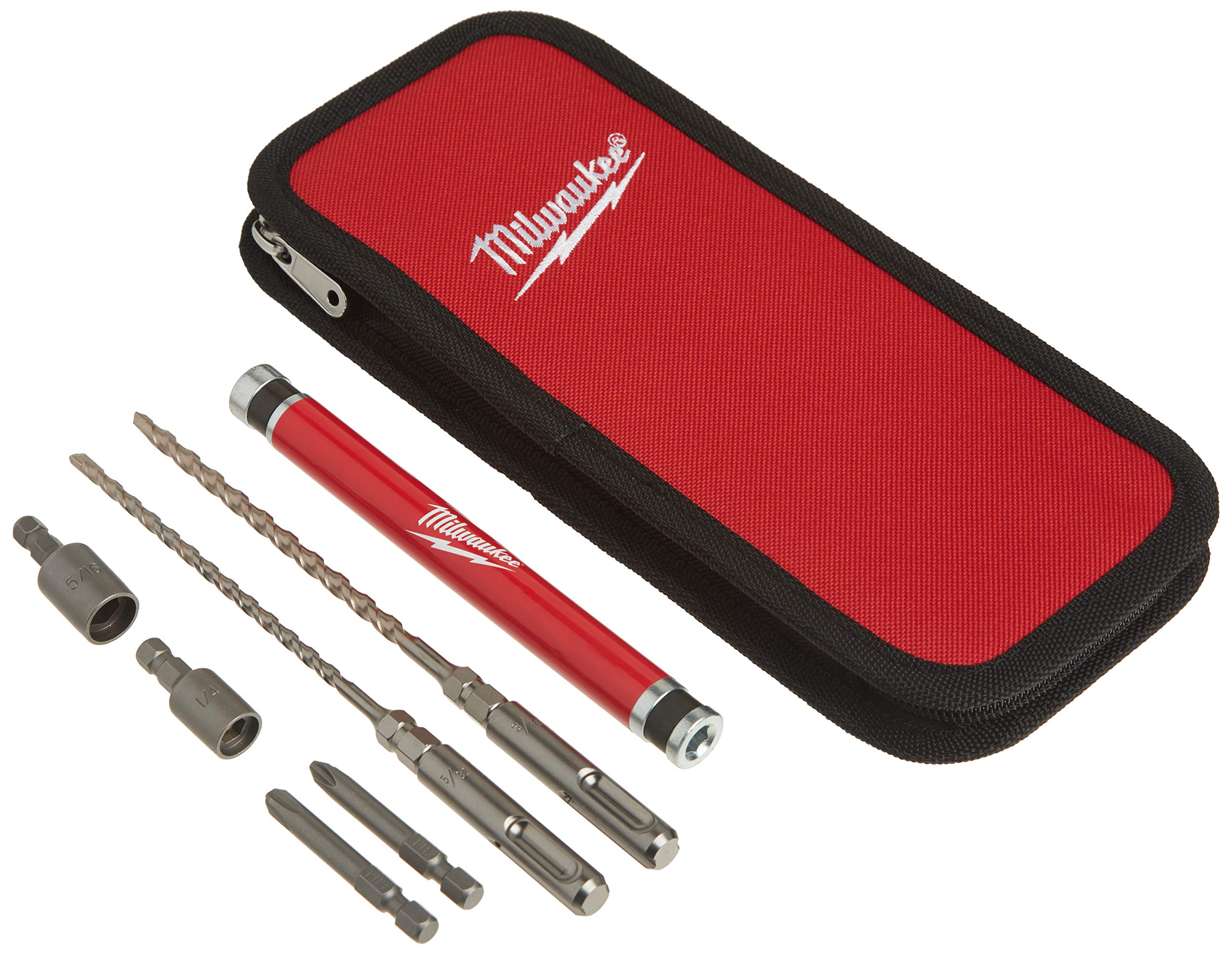Milwaukee Electric Tool 48-20-7497 Tapcon SDS Plus Masonry Drill Bit and Anchor Installation Kit for Concrete, Brick & Block - Perfect for Construction, DIY Projects & Home Repairs