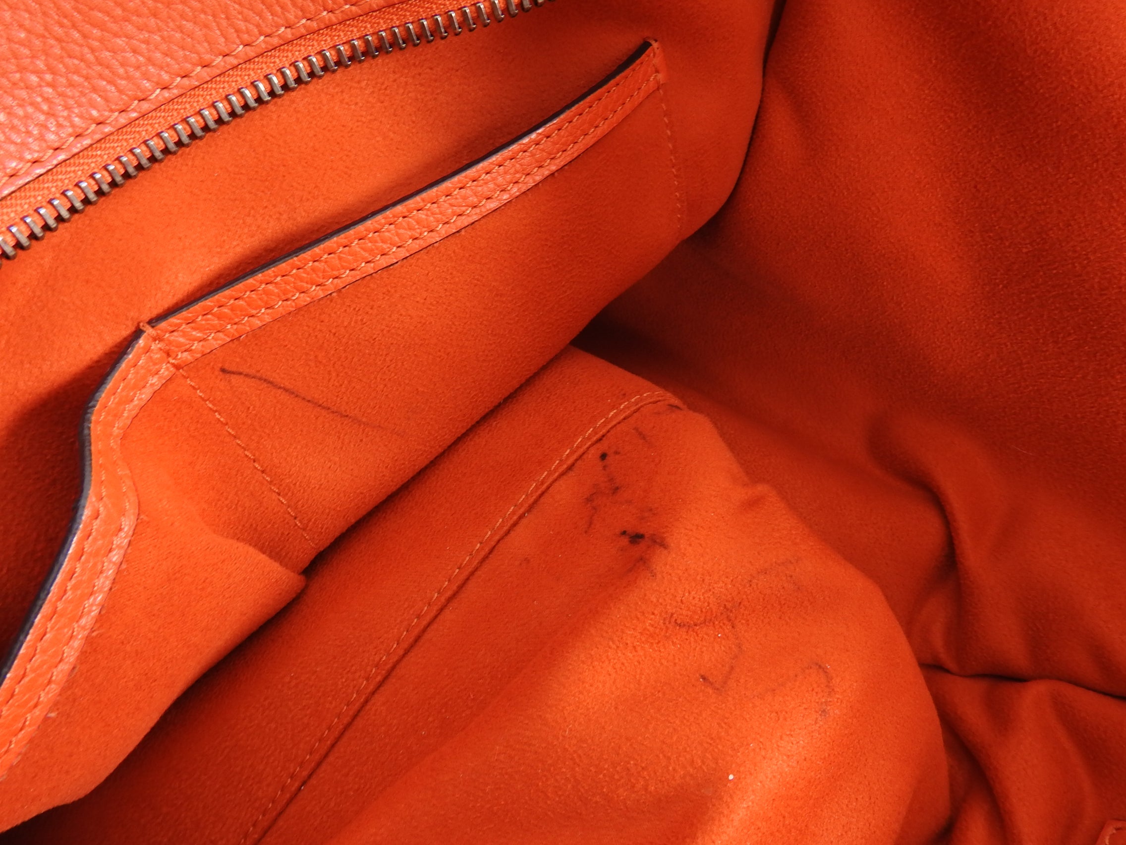 Celine Luggage Mini Tote Bag Genuine Leather Handbag for Women - Orange Crossbody Purse for Work, Travel & Everyday Use