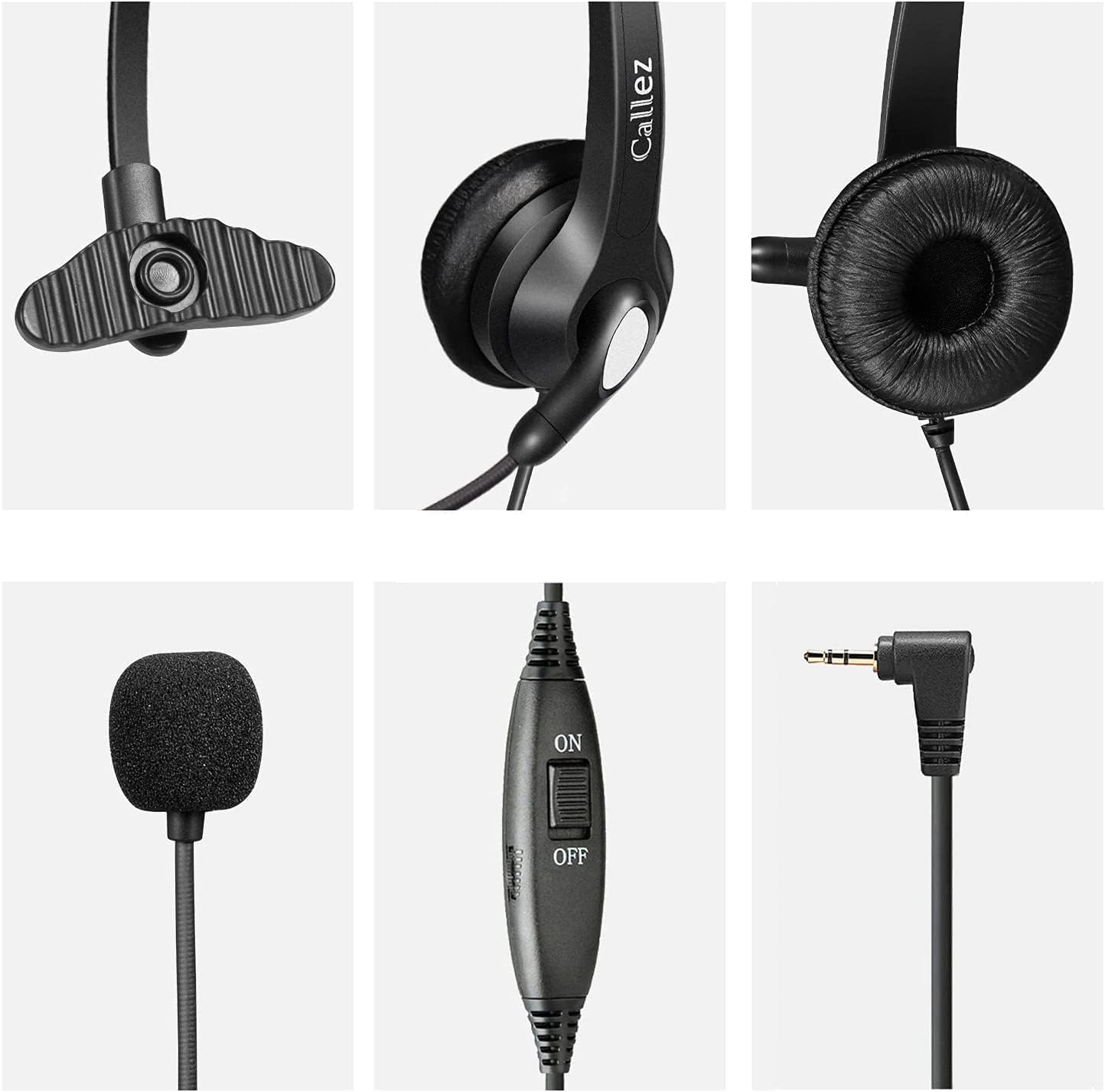 **Callez 2.5mm Wireless Headset with Noise Canceling Microphone – Compatible with DECT, AT&T ML17929, Vtech, Uniden, RCA, Cisco – Ideal for Call Centers, Home & Office Use (Model C300D1)**    *(Use Cases: Perfect for remote work, customer service, telemarketing, and long phone conversations with clear audio quality.)*