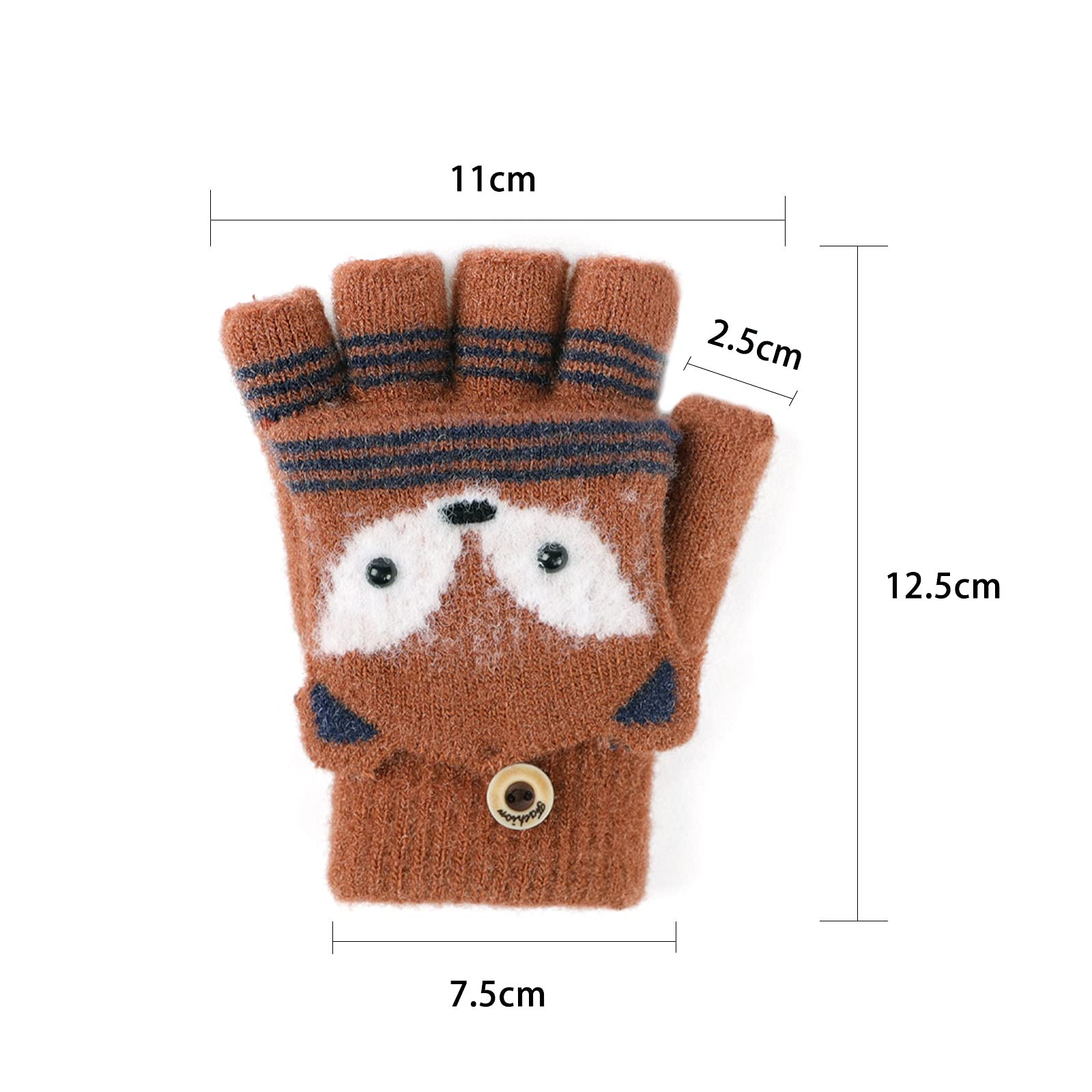 Warm Double Layer Knitted Winter Gloves for Kids 1-4 Years Old - Plush Hanging Neck Mittens with Rope, Full Finger Wrist Gloves for Toddlers - Perfect for Outdoor Play, Snow Activities, and Christmas Gifts for Boys & Girls