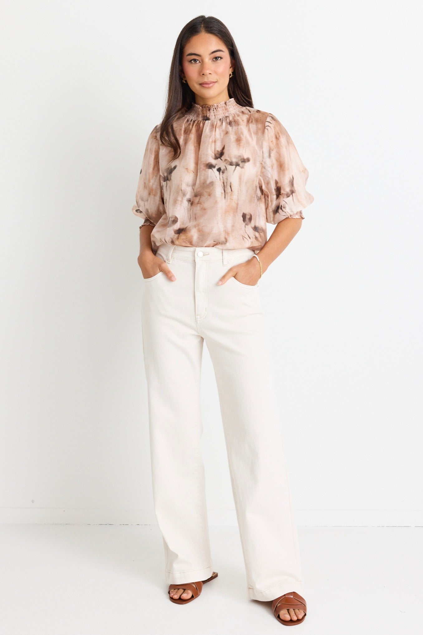 Billie Ivory High Waist Wide Leg Jeans for Women - Comfortable Stretch Denim Pants, Vintage Retro Style, Perfect for Casual Outfits & Office Wear