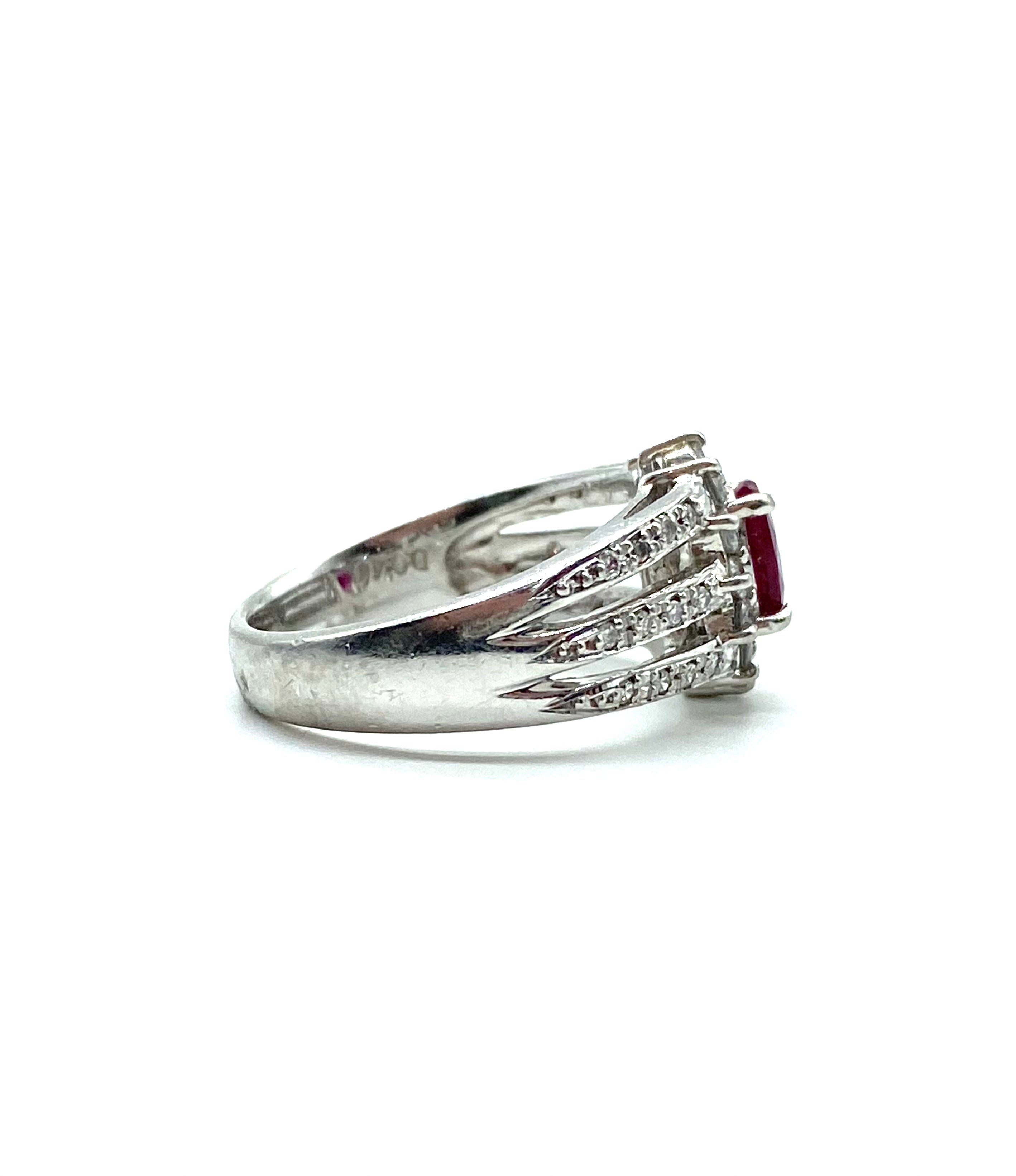 Exquisite Ruby and Diamond Ring for Women - 14K Gold Vintage Engagement Jewelry Gift - Perfect for Weddings, Anniversaries & Special Occasions