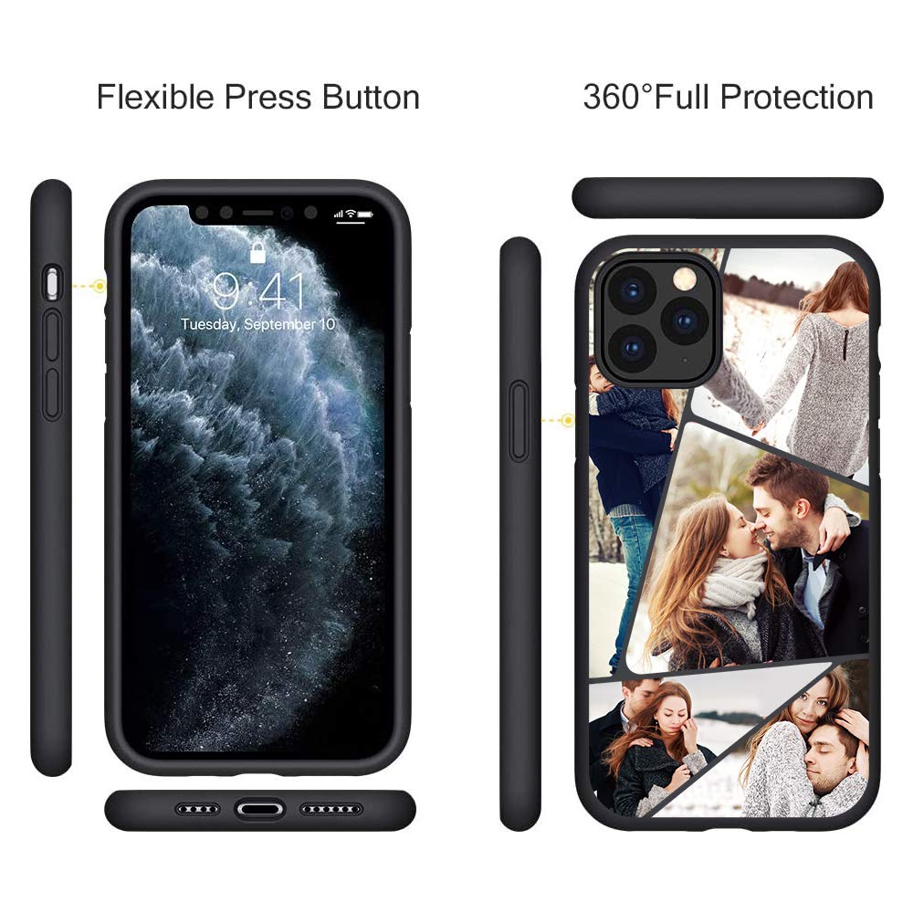 Custom Candy Photo Case for iPhone 11 Pro - Soft Matte Shockproof Protective Cover with DIY Design (Black) | Perfect for Everyday Use, Travel & Gift Giving
