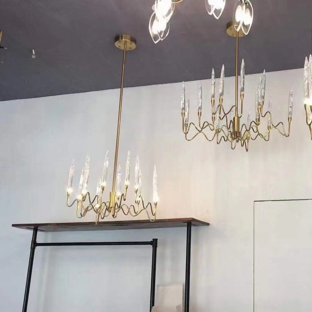Elegant Classical Candelabrum Chandelier - Antique Brass Crystal Ceiling Light Fixture for Dining Room, Living Room & Bedroom Decor