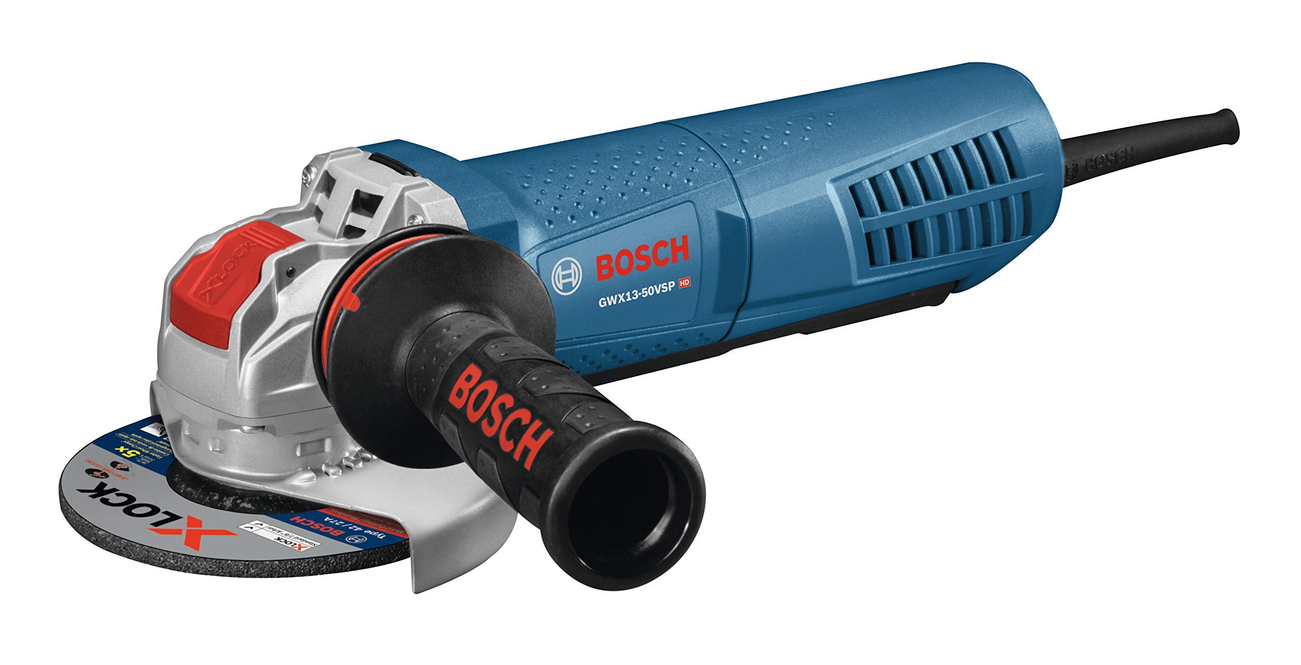 Bosch GWX13-50VSP-RT X-LOCK 5 Inch Variable Speed Angle Grinder with Paddle Switch (Renewed) - Perfect for Metal Cutting, Grinding, and Polishing in Construction and DIY Projects