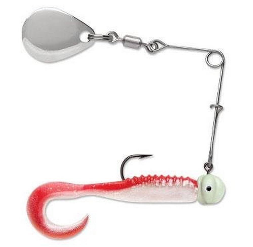 VMC Curl Tail Spinnerbait 1/16 oz Glow Fishing Lure - Perfect for Bass, Walleye & Pike Fishing in Freshwater Lakes & Rivers