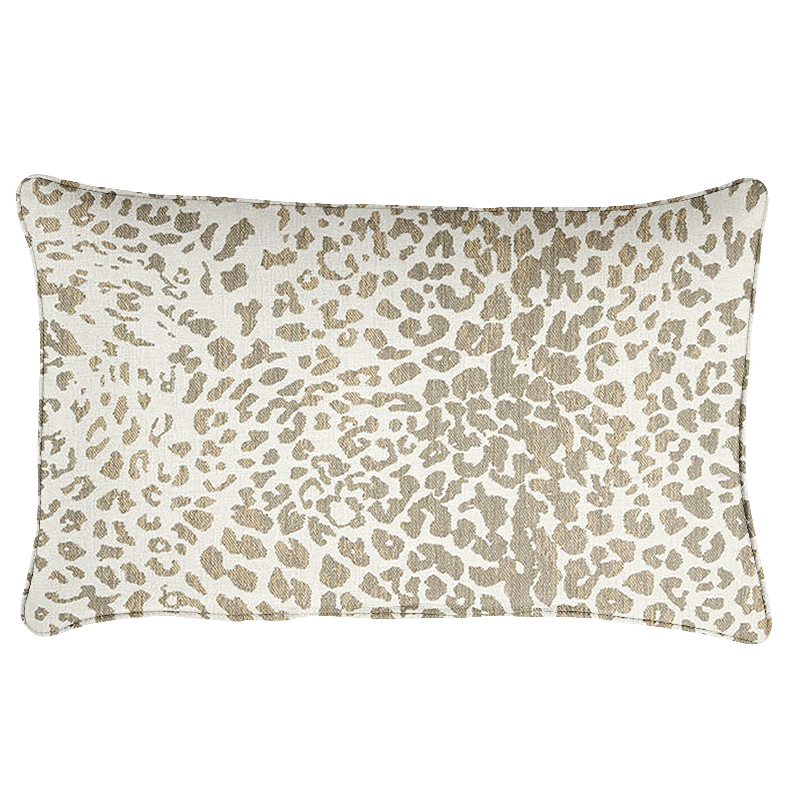 Sorra Home x Sunbrella Indoor Outdoor Lumbar Pillows Set of 2 - Light Brown Leopard Cheetah Print Throw Pillows for Sofa, Patio, Bedroom Decor