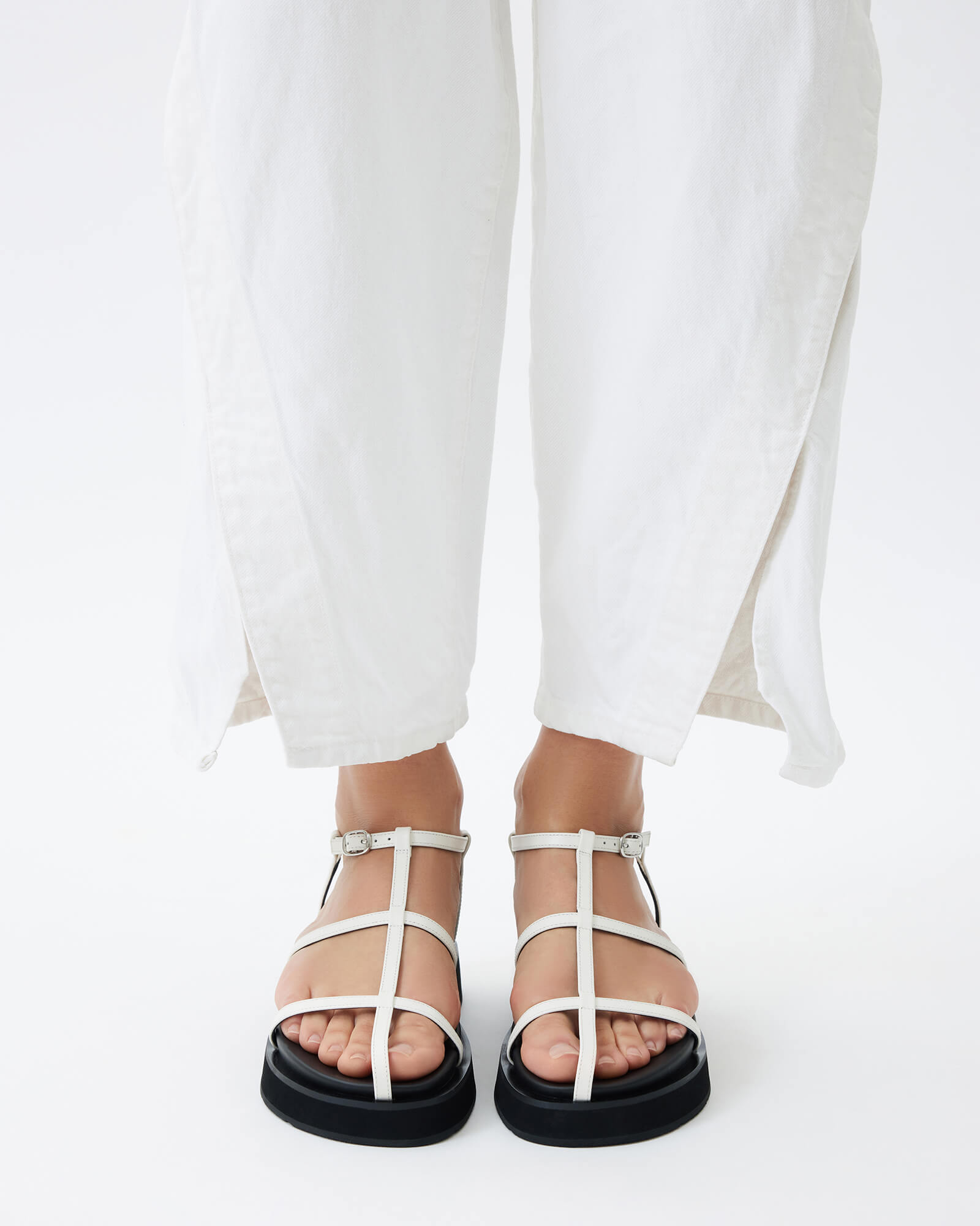 MINA Flat Sandals for Women - White & Multi-Color Comfortable Summer Beach Slides | Perfect for Vacation, Poolside, and Casual Outings