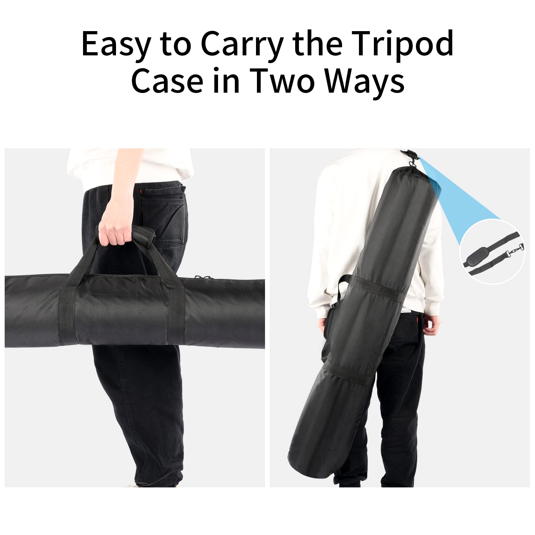 **Goshoot 100x16cm Padded Nylon Tripod Bag - Adjustable Shoulder Strap & Handle for Light Stands, Monopods, Umbrellas, Softboxes - Durable Photography Carrying Case for Studio, Travel & Outdoor Shoots**