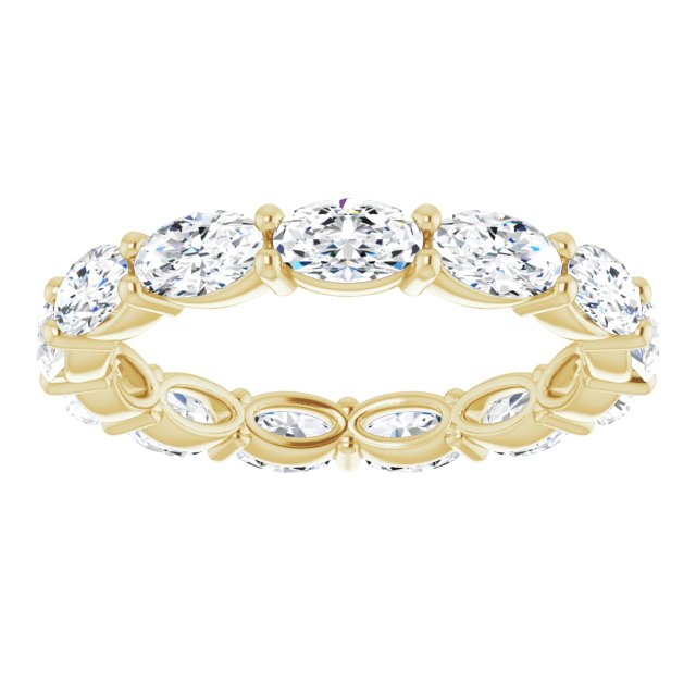 2.73 Carat Oval Diamond East West Eternity Band Ring for Women - Elegant Wedding, Engagement, Anniversary Jewelry Gift