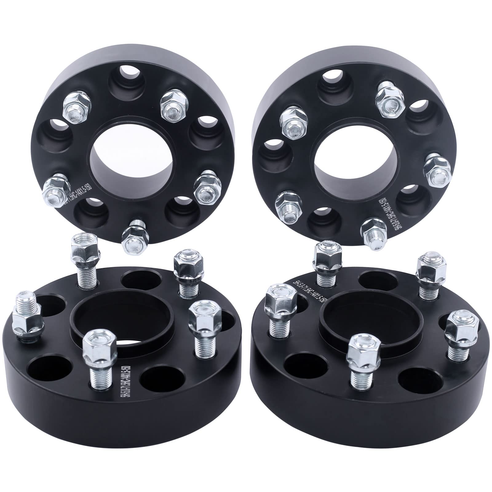 DCVAMOUS 4PC Black 5x4.5 Hubcentric Wheel Spacers 1.5 Inch (38mm) with 1/2