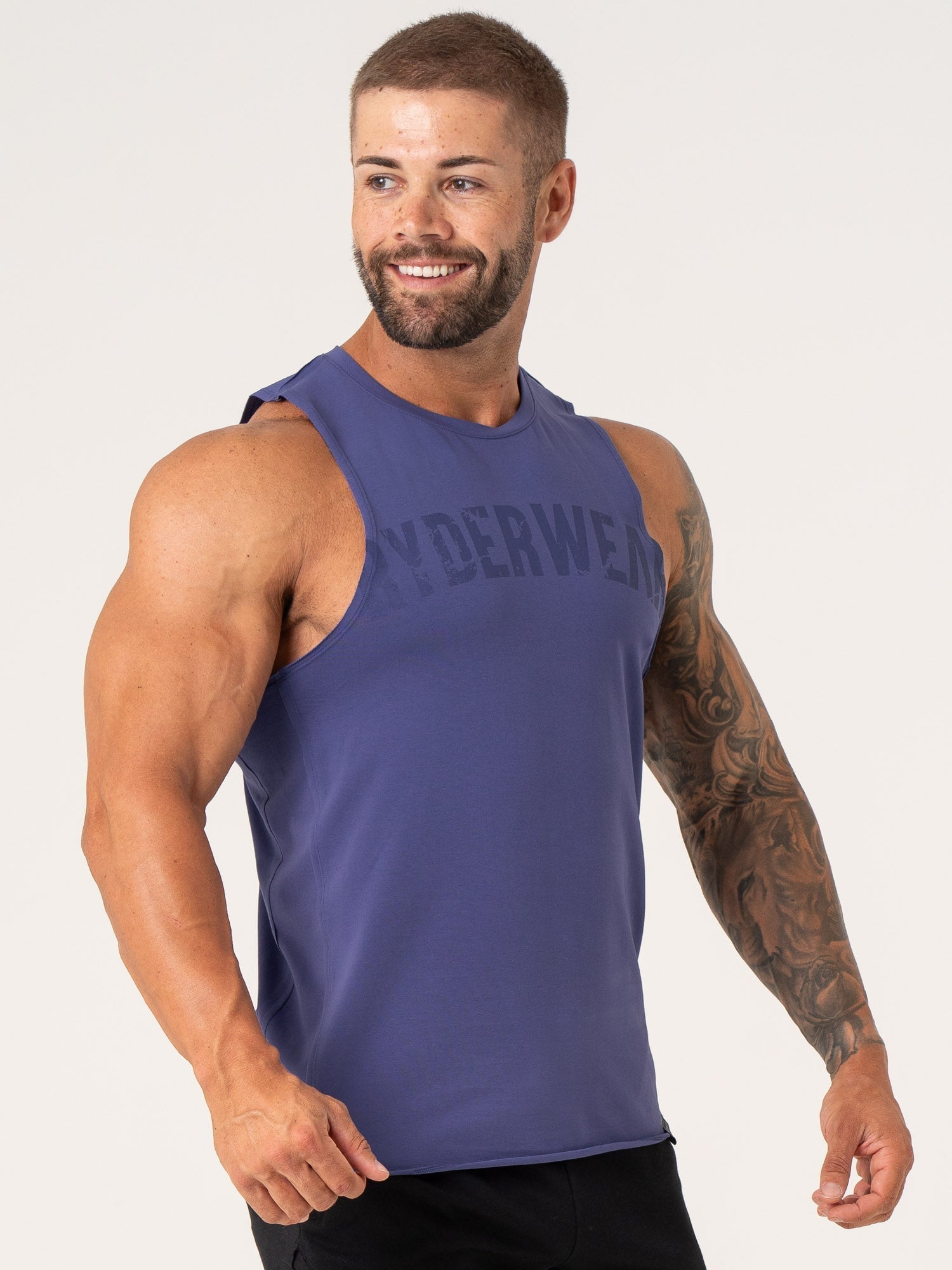 Force Tank Indigo - Premium Men's T-Shirt for Casual Wear & Gym Workouts | Comfortable Cotton Blend Tee for Everyday Use & Fitness Training