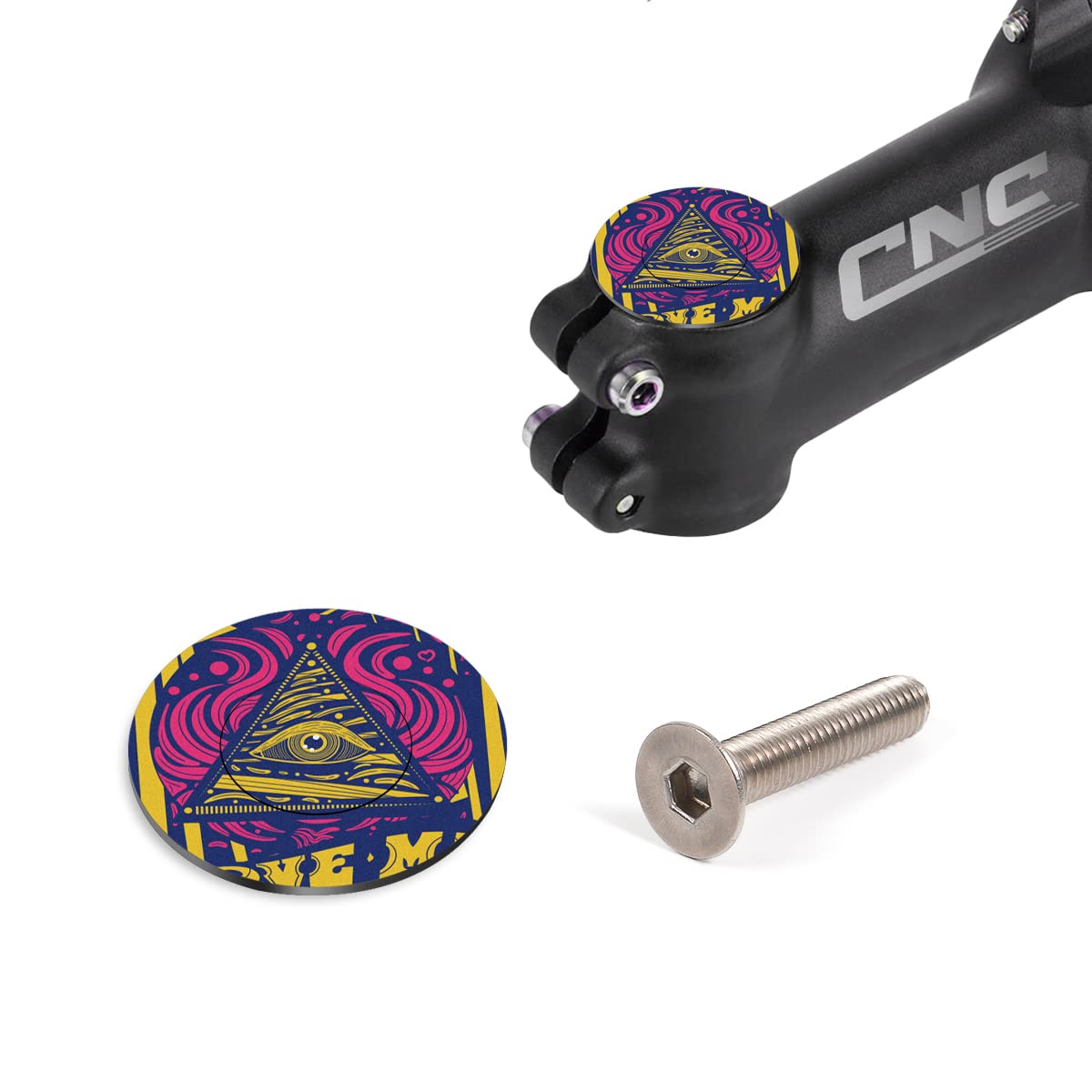 CNC Bike Headset Top Cap with Bolts - Premium MTB Headset Cap for Bicycle & Road Bike 1 1/8 Stems and Forks - Perfect for Mountain Biking, Road Cycling & Bike Maintenance