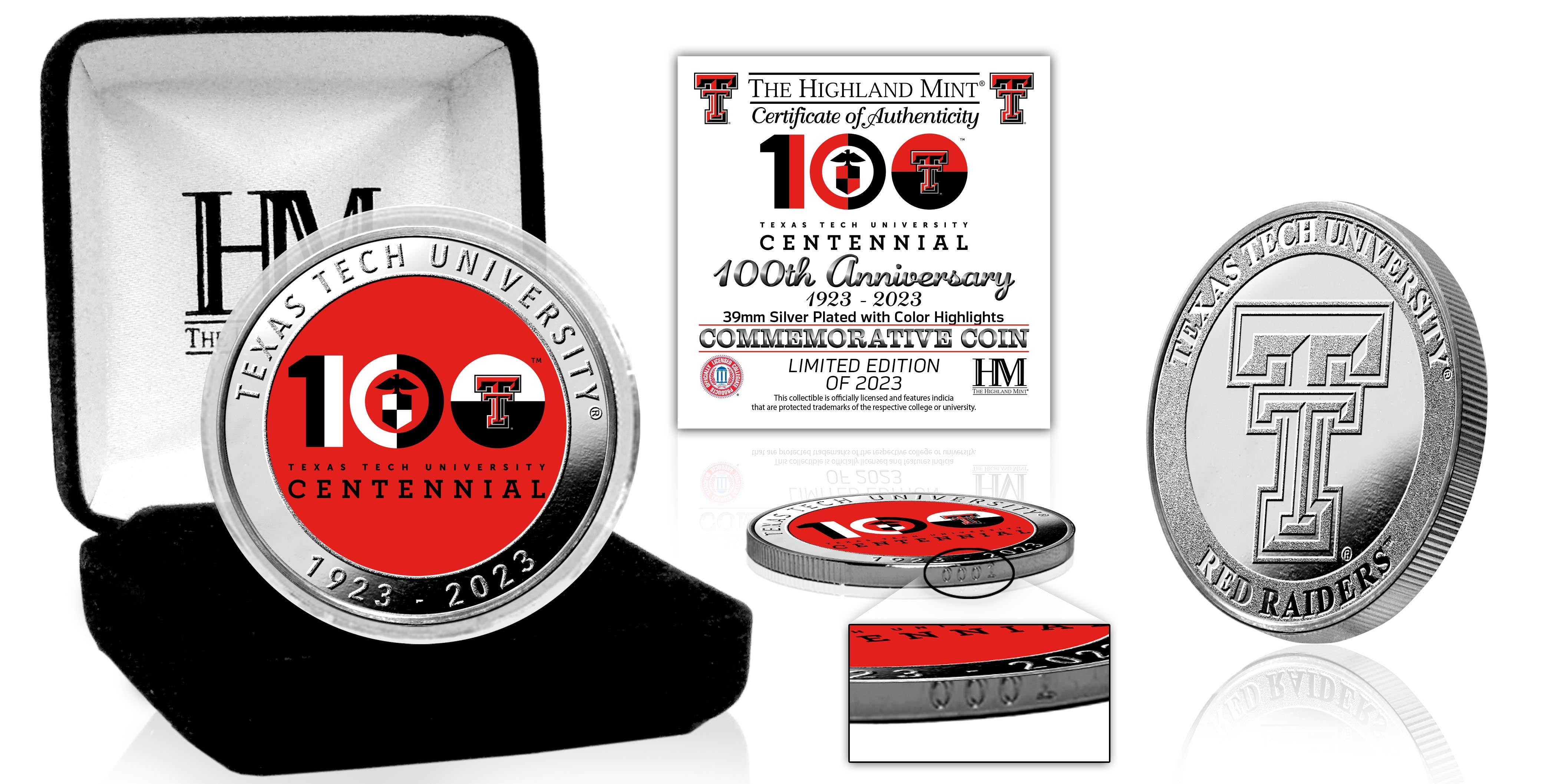 Texas Tech 100th Anniversary Commemorative Silver Coin – Limited Edition Collectible for Alumni, Fans & Coin Enthusiasts | Perfect for Gifts, Display & Memorabilia Collections