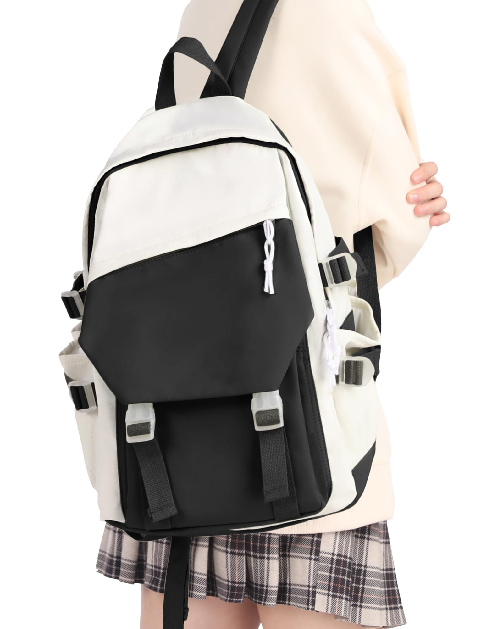 Stylish Black Small Backpack for Women & Men - Lightweight Aesthetic College Backpack, Travel Bag, Hiking Daypack for School, Work, Gym & Outdoor Adventures