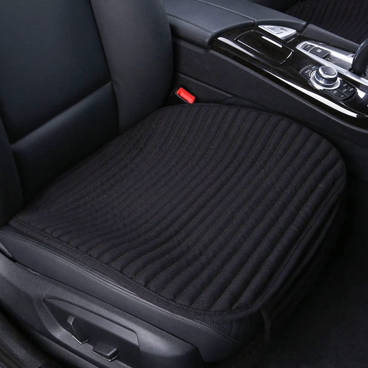 Premium Black Car Seat Covers with Buckwheat Hulls - Universal Fit for Sedan, SUV, Van & MPV Vehicles - Breathable Truck Seat Cushion & Bottom Car Seat Pads - Ergonomic Support for Long Drives & Commuting