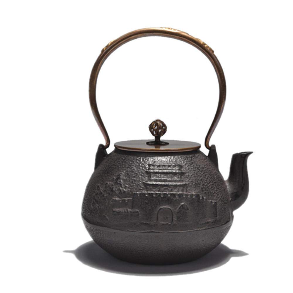 1.2L Cast Iron Tea Pot - Traditional Kung Fu Teapot with Natural Coating - Perfect for Chinese Tea Ceremony, Home Brewing & Gift Giving