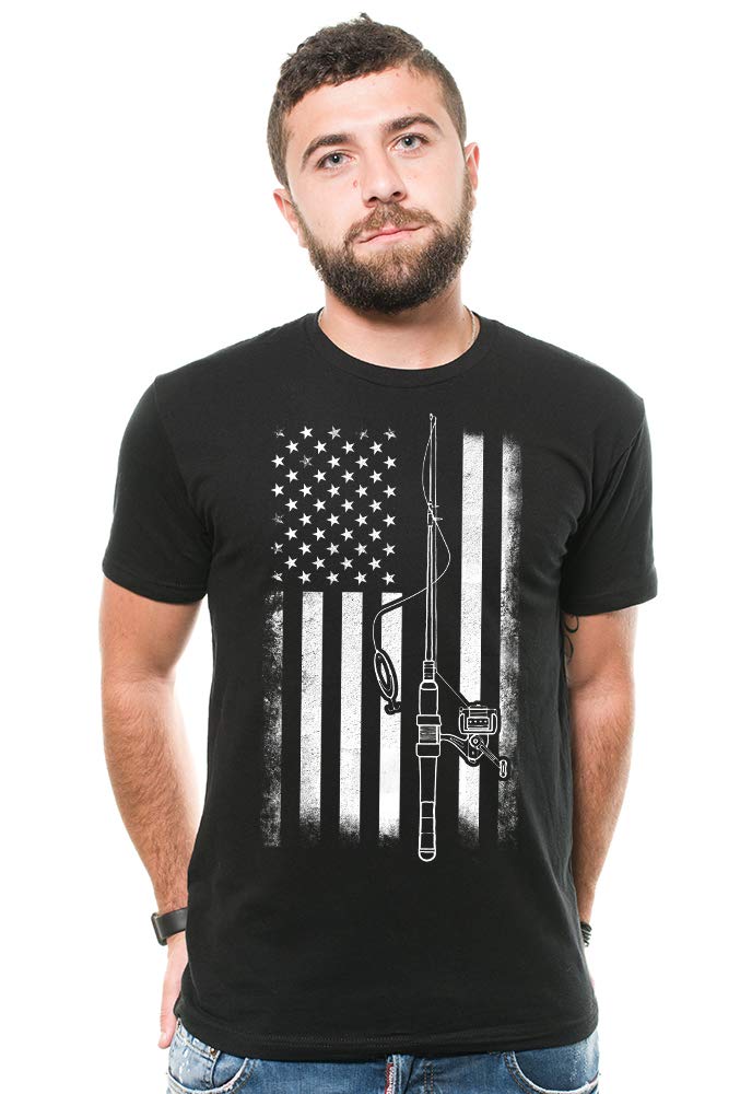 American Flag Fishing T-Shirt - Funny Graphic Tee for Men | Outdoor & Casual Wear
