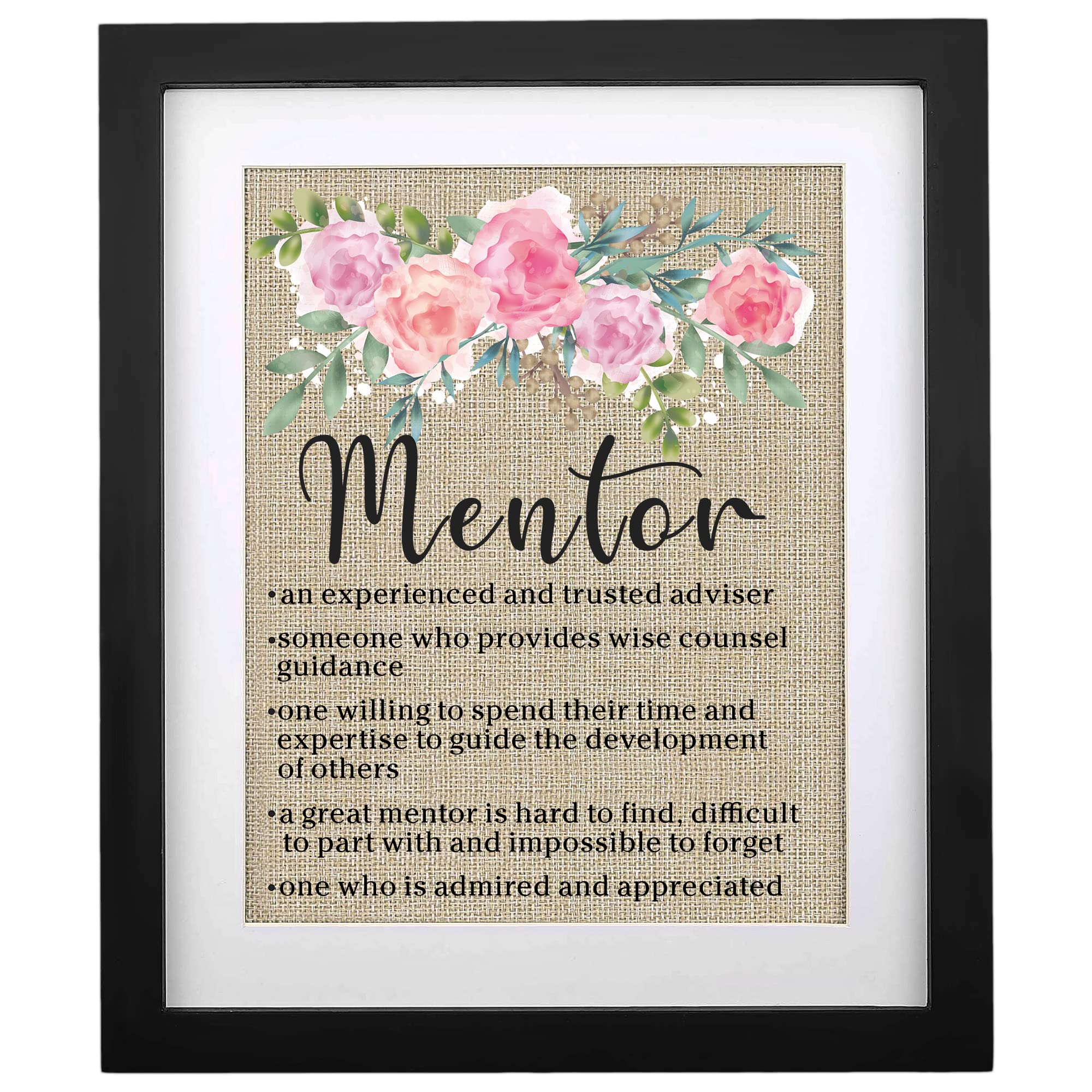 Framed Mentor Appreciation Gift - Thoughtful Thank You Present for Teachers, Coworkers & Mentors | Perfect Retirement, Birthday or Farewell Gift from Students | Ideal for Office Decor, Graduation Ceremonies & Special Occasions